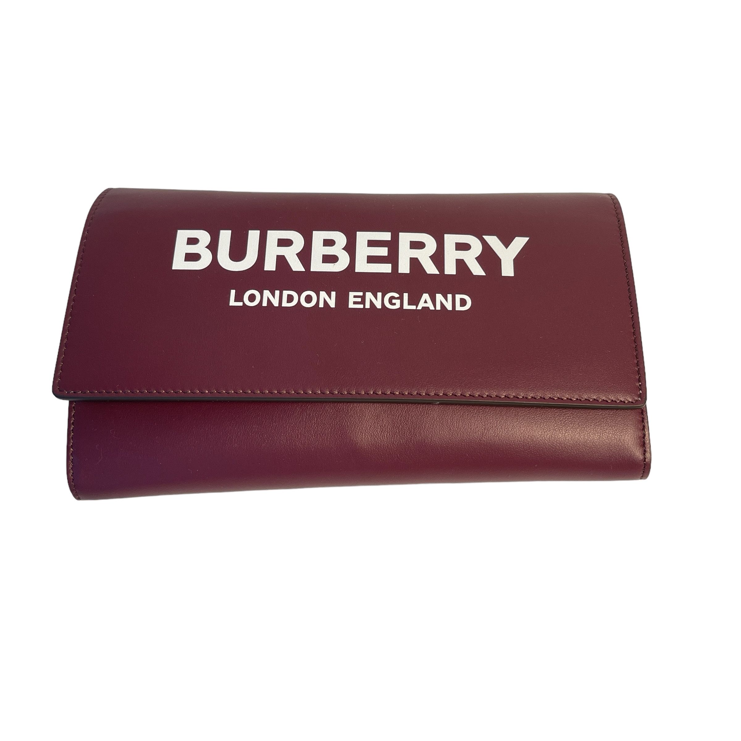 Burberry Burberry Burgundy Leather Hazelmere Wallet On Strap Size ONE SIZE - 9 Thumbnail