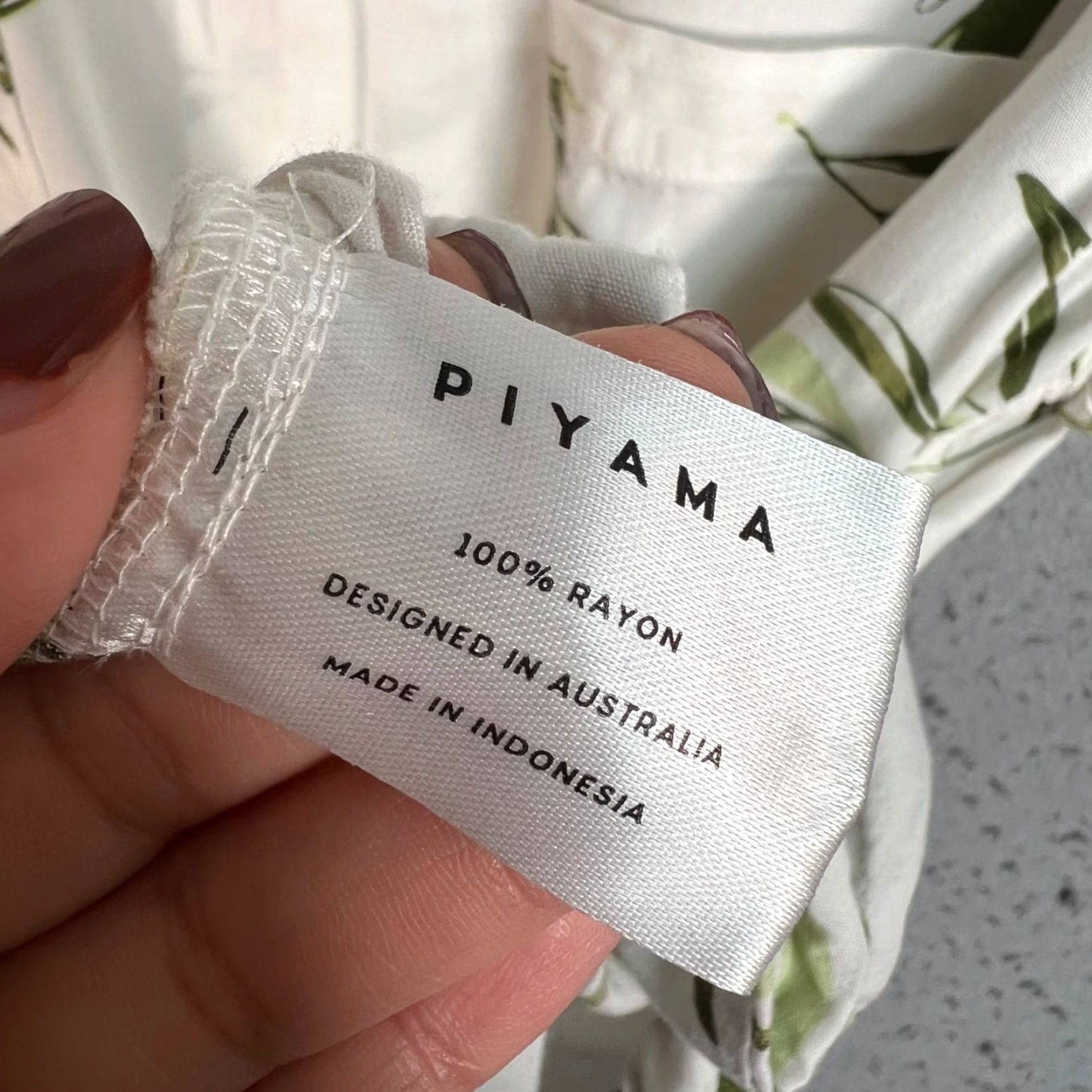 Vintage Piyama Womens XS Leaf Print Button-Up Shirt - Short Sleeve, White, Rayon, Casual, Regular Size, Button Size XS / US 0-2 / IT 36-38 - 4 Thumbnail