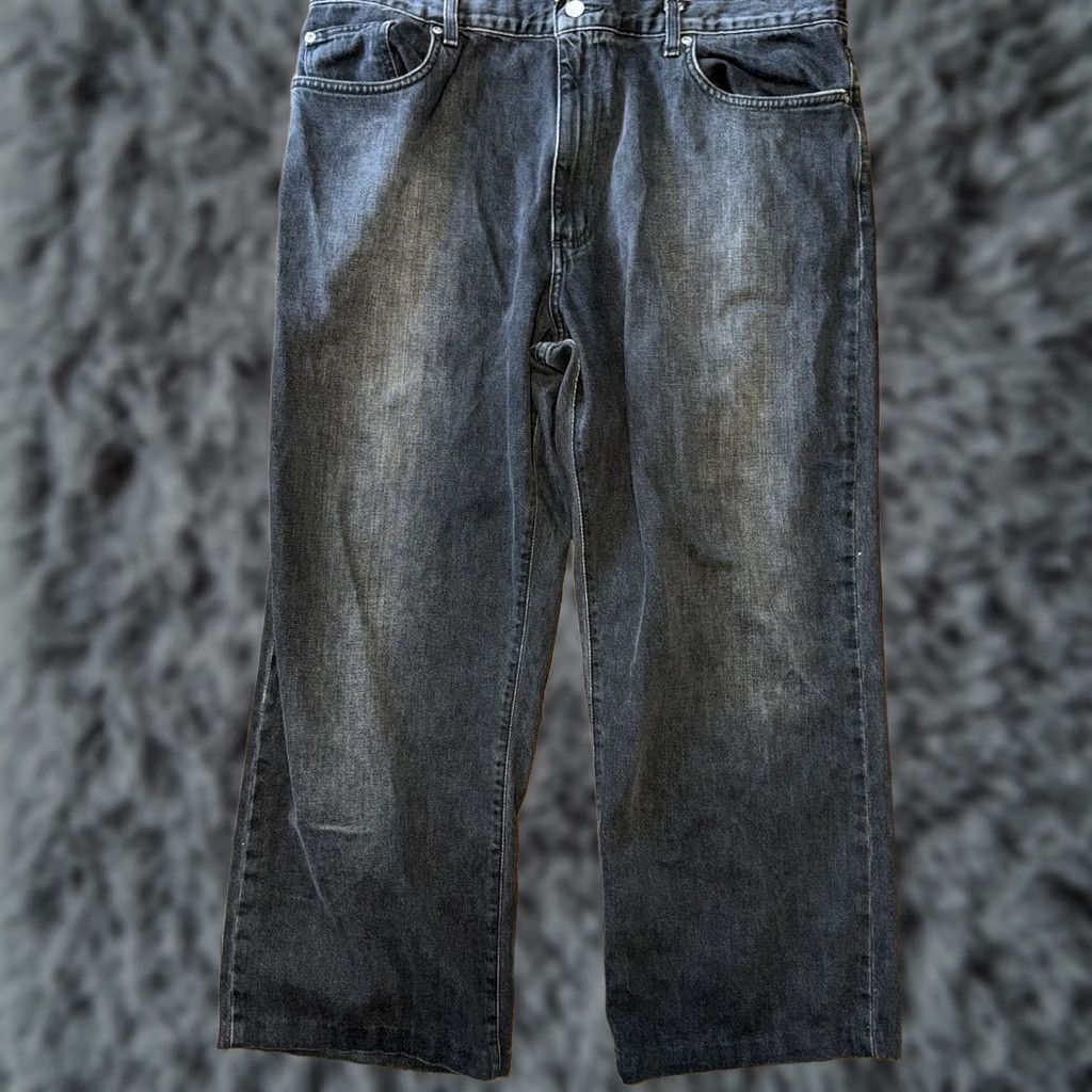 Quiksilver VINTAGE Quiksilver Quik Jeans Baggy Wide Leg Denim Mens 38x32 Black Skater Y2K 90s Hip Hop Retro Bohemian USA 5-Pocket Relaxed Mens Jeans Size US 38 / EU 54 - 1 Thumbnail
