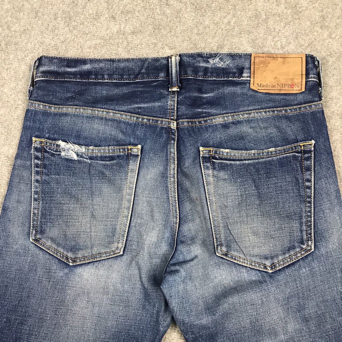 Japanese Brand DISTRESSED DENIM BACK NUMBER JAPAN JEANS PANTS Size US 31 - 14 Thumbnail