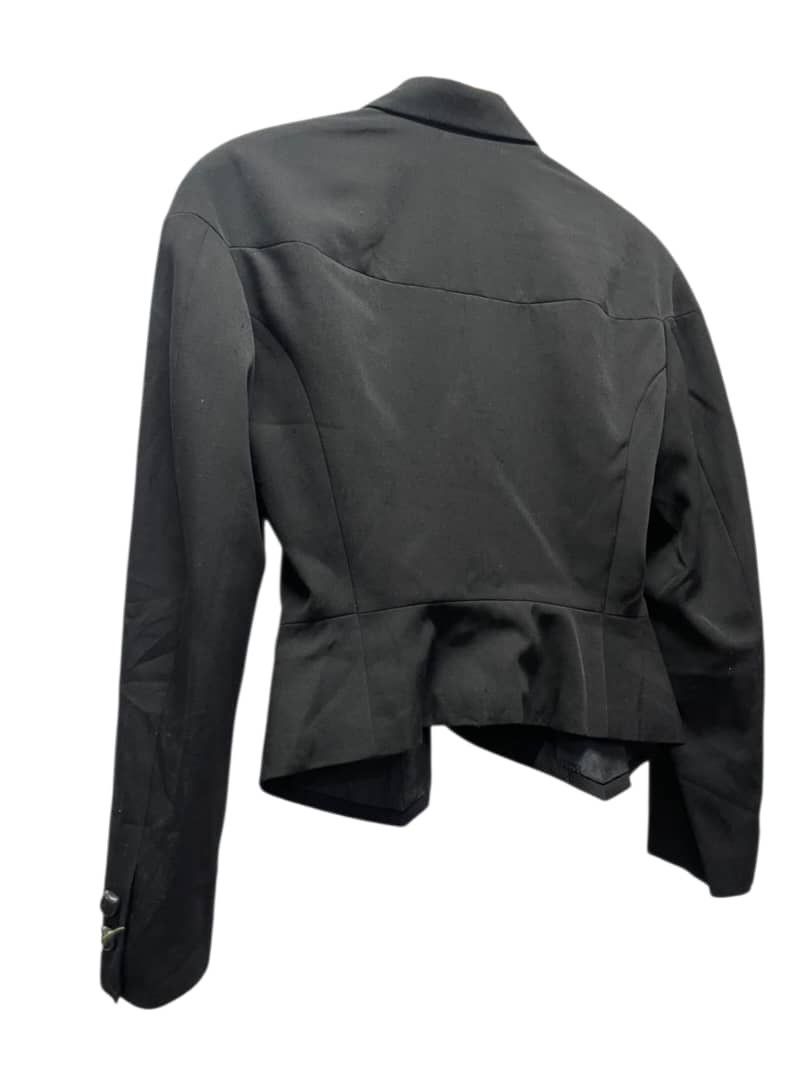 Issey Miyake Vintage 80s Issey Miyake Black Wool Cropped Jacket Blazer Size M / US 6-8 / IT 42-44 - 7 Thumbnail