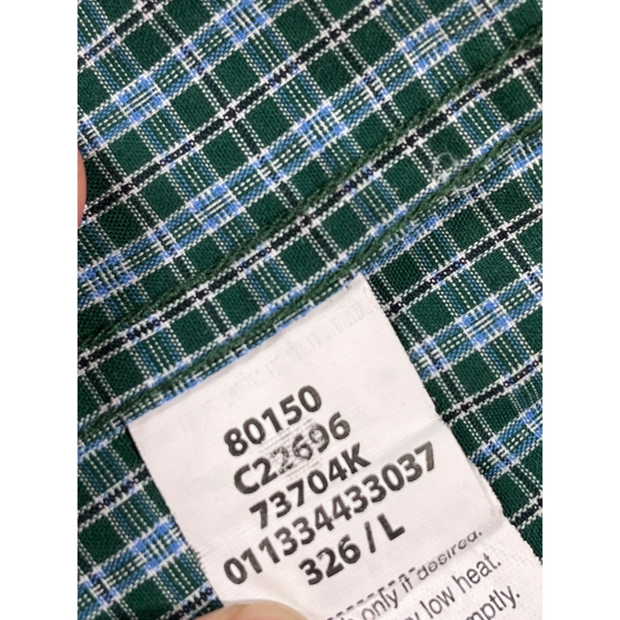 Chaps Chaps SKU 7623 Mens Green and Blue Plaid Button Down Shirt S Size US XL / EU 56 / 4 - 14 Thumbnail