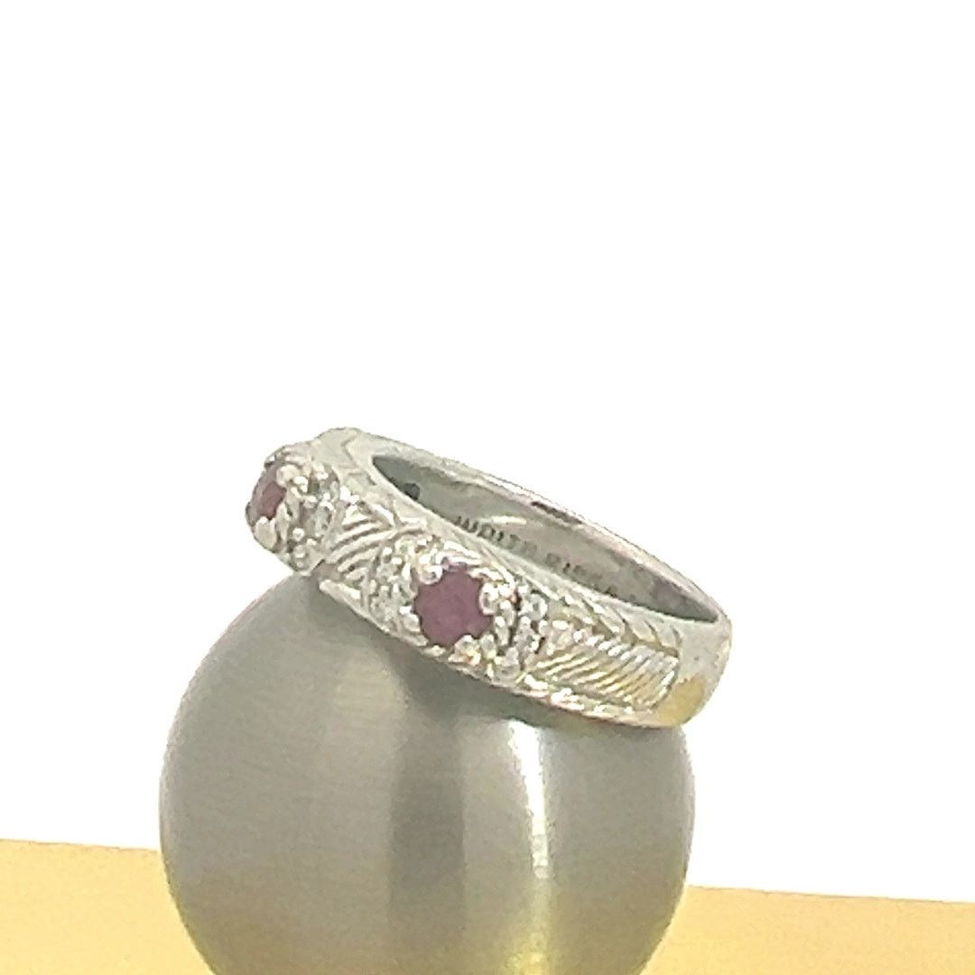 & Other Stories Judith Ripka - Ruby 925 Sterling Silver CZ Diamonique Ring Size ONE SIZE - 8 Thumbnail