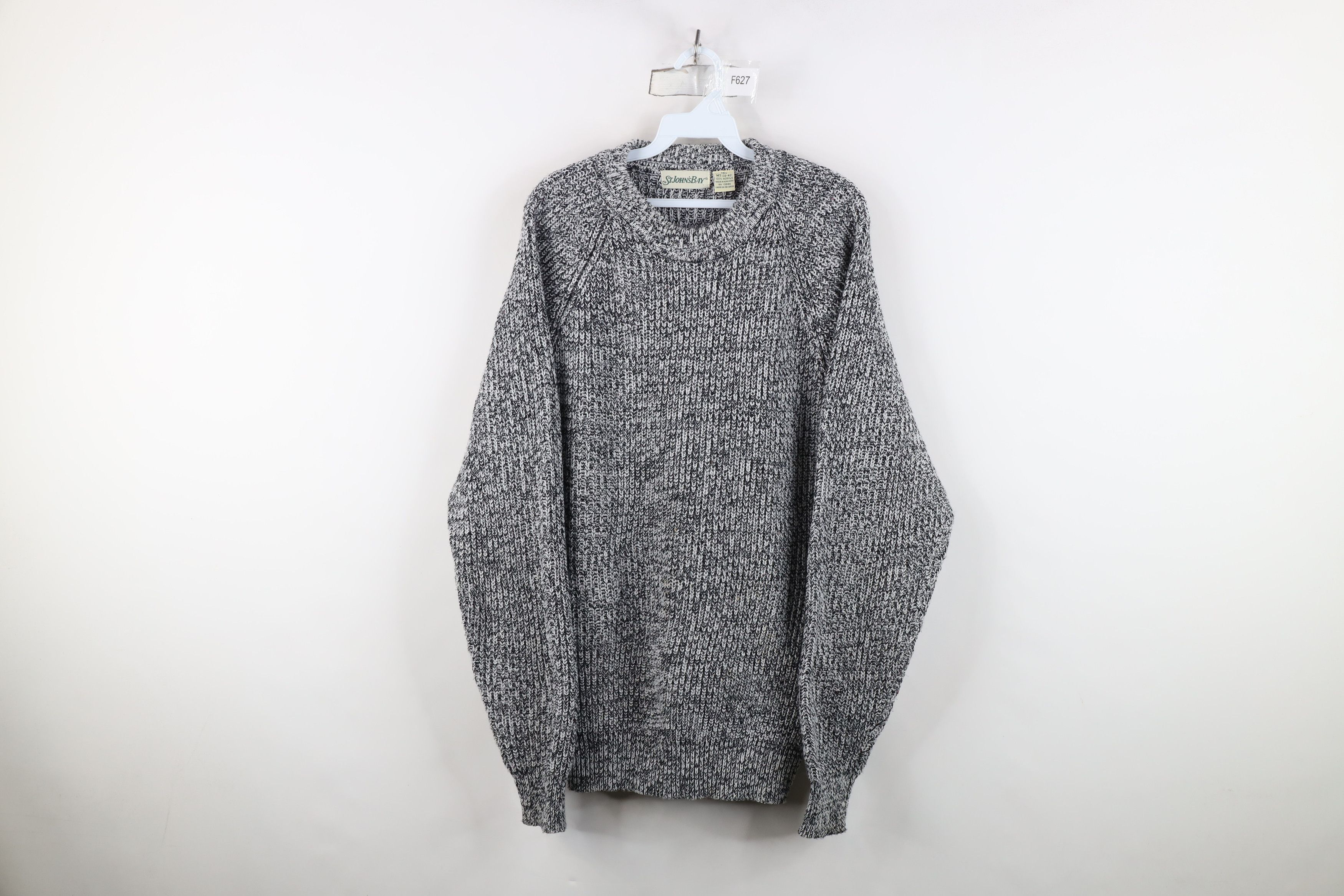 Vintage Vintage 90s Streetwear Blank Chunky Ribbed Knit Sweater Gray Size US M / EU 48-50 / 2 - 1 Thumbnail