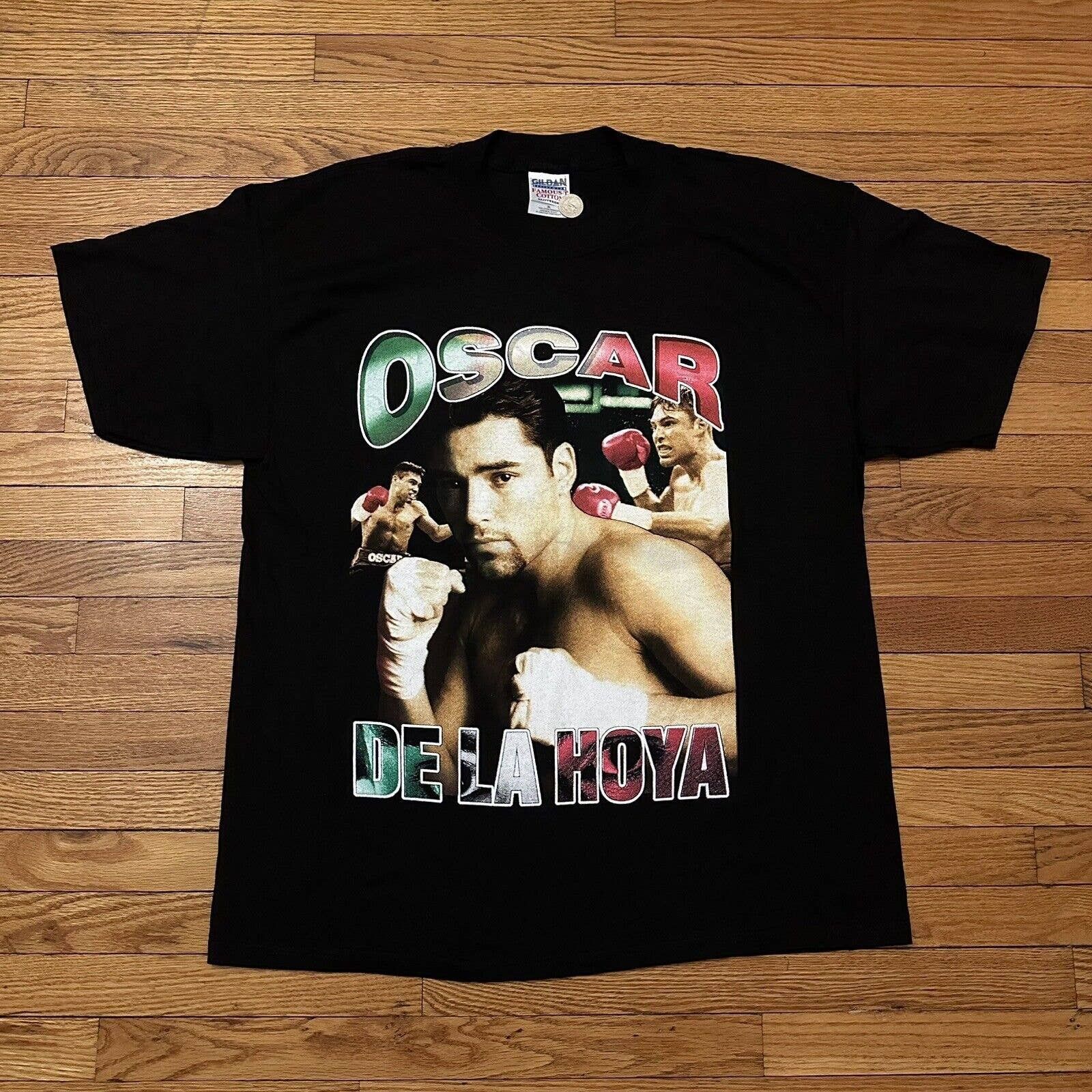 Gildan × Rap Tees × Vintage NWOT Vintage 90s Oscar De La Hoya Boxing Rap Tee T-Shirt NEW Size US XL / EU 56 / 4 - 3 Thumbnail