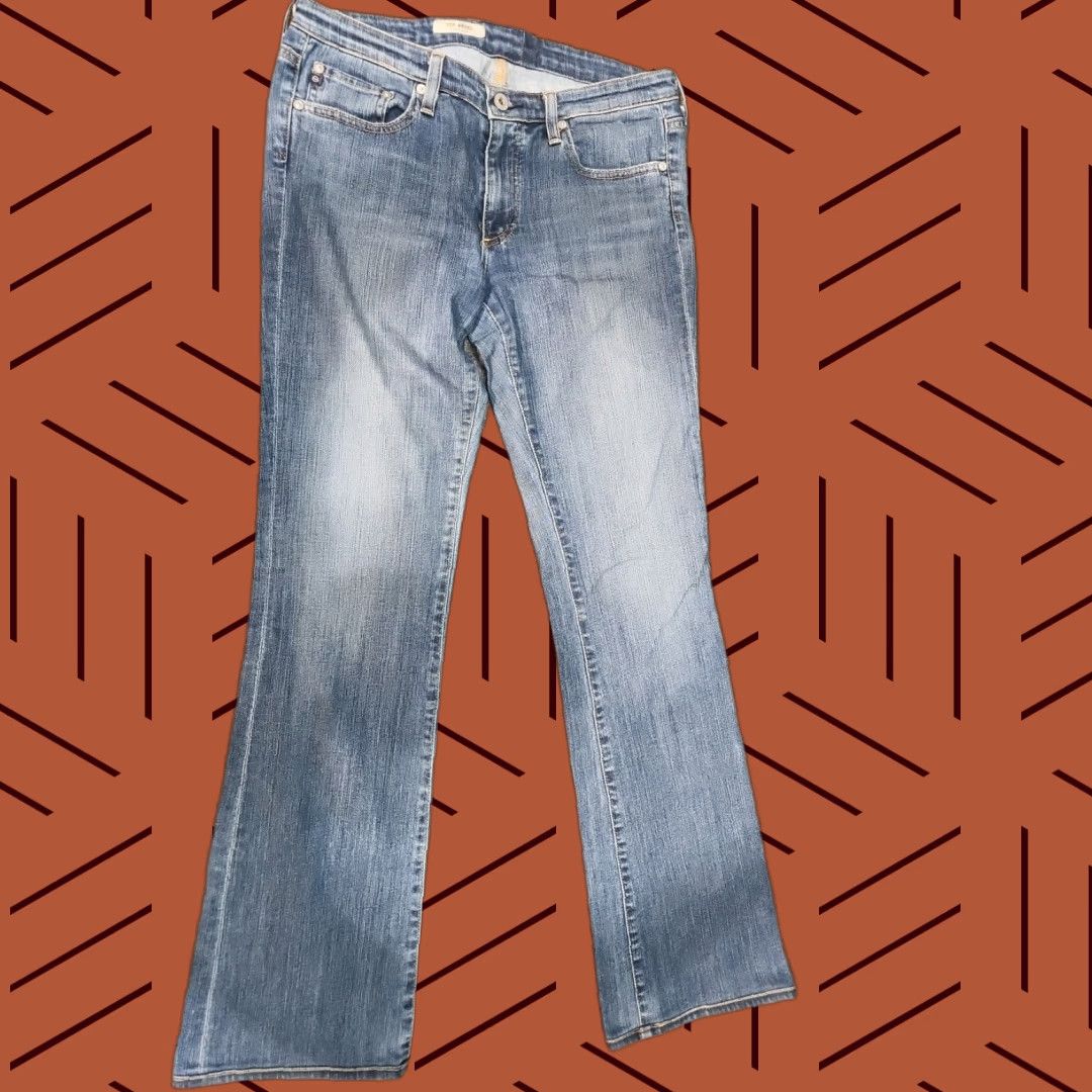 Denime AG Adriano Goldschmied The Angel Bootcut Jeans Women 29R Blue Fade Wash Denim Jeans Bootscut Women 29R Blue Fade Retro Style Size 29" - 1 Thumbnail