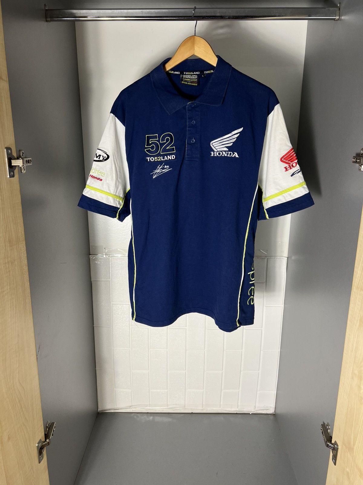NASCAR VINTAGE HONDA RACING MOTORCYCLE T-SHIRT RETRO POLO Y2K 90s Size US XL / EU 56 / 4 - 6 Thumbnail