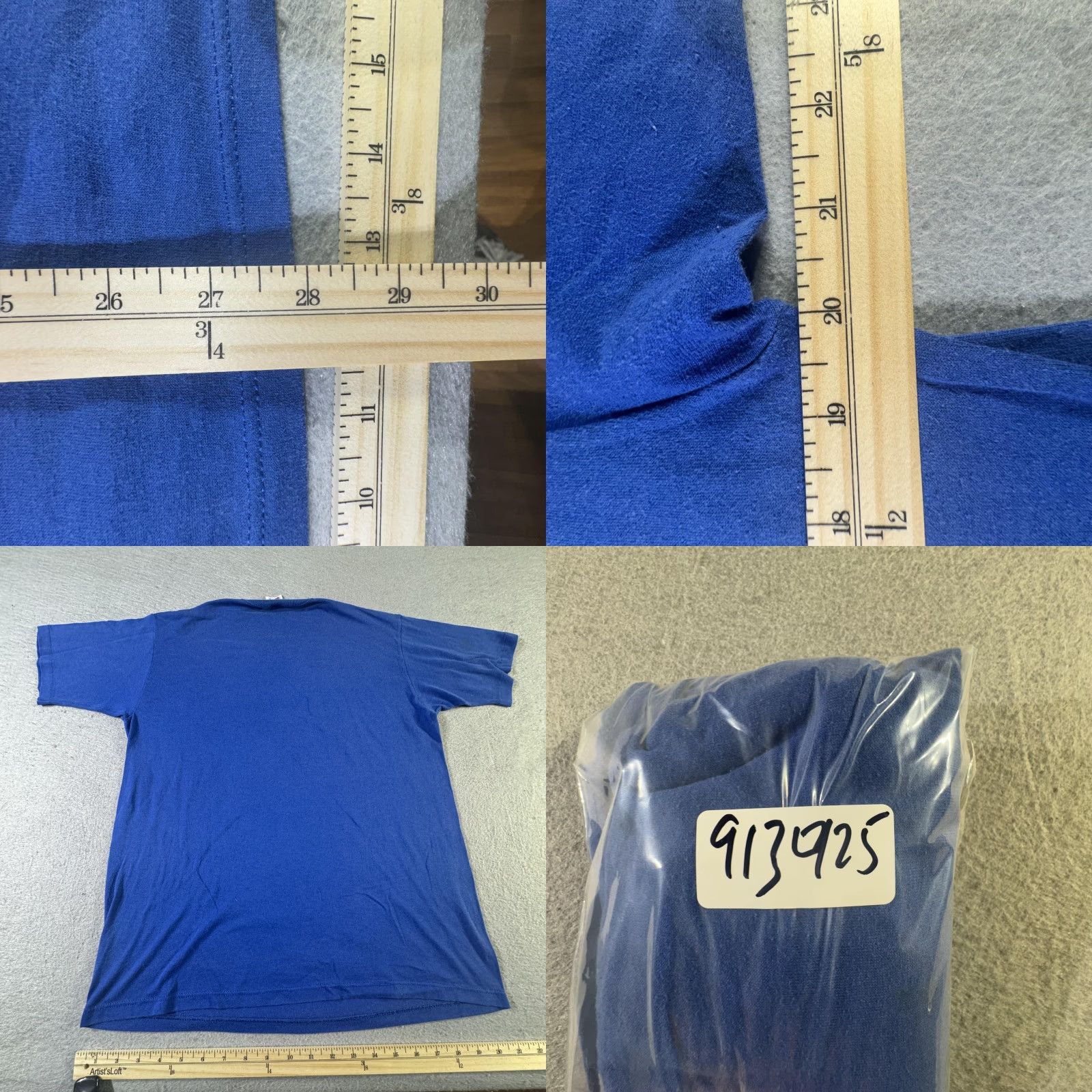 Jerzees VINTAGE Jerzees Shirt Mens L Blue Made USA Blank Single Stitch Tee 90s Size US L / EU 52-54 / 3 - 8 Thumbnail