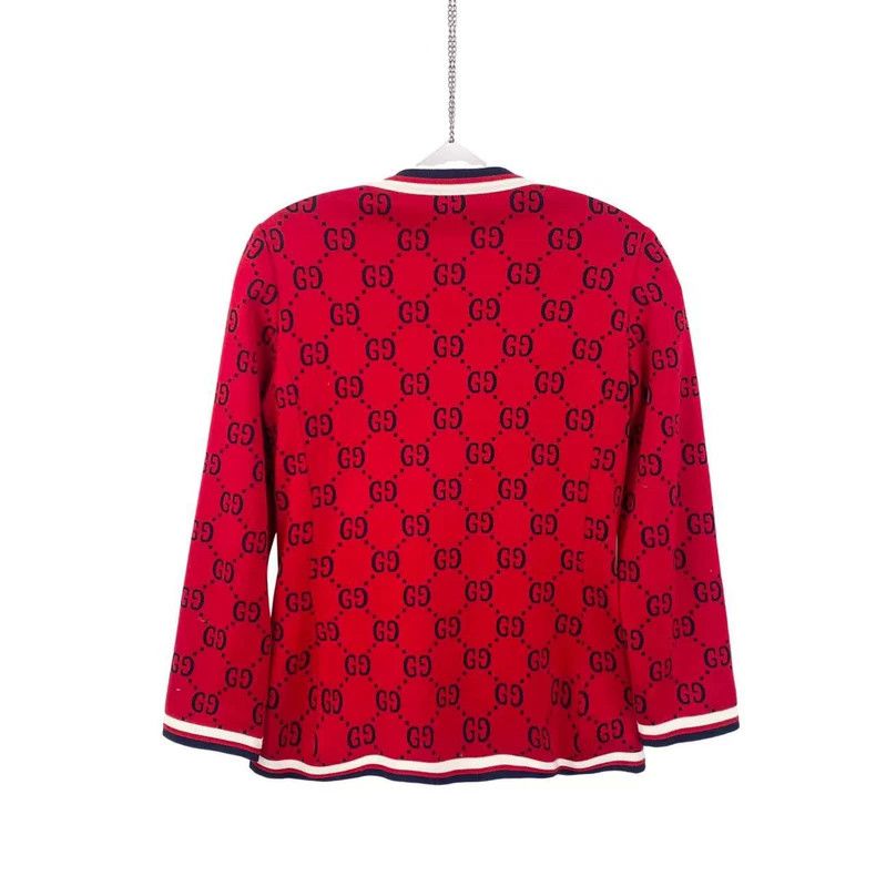 Gucci Gucci Red double G full-print color-blocked cardigan coat Size XS / US 0-2 / IT 36-38 - 2 Thumbnail