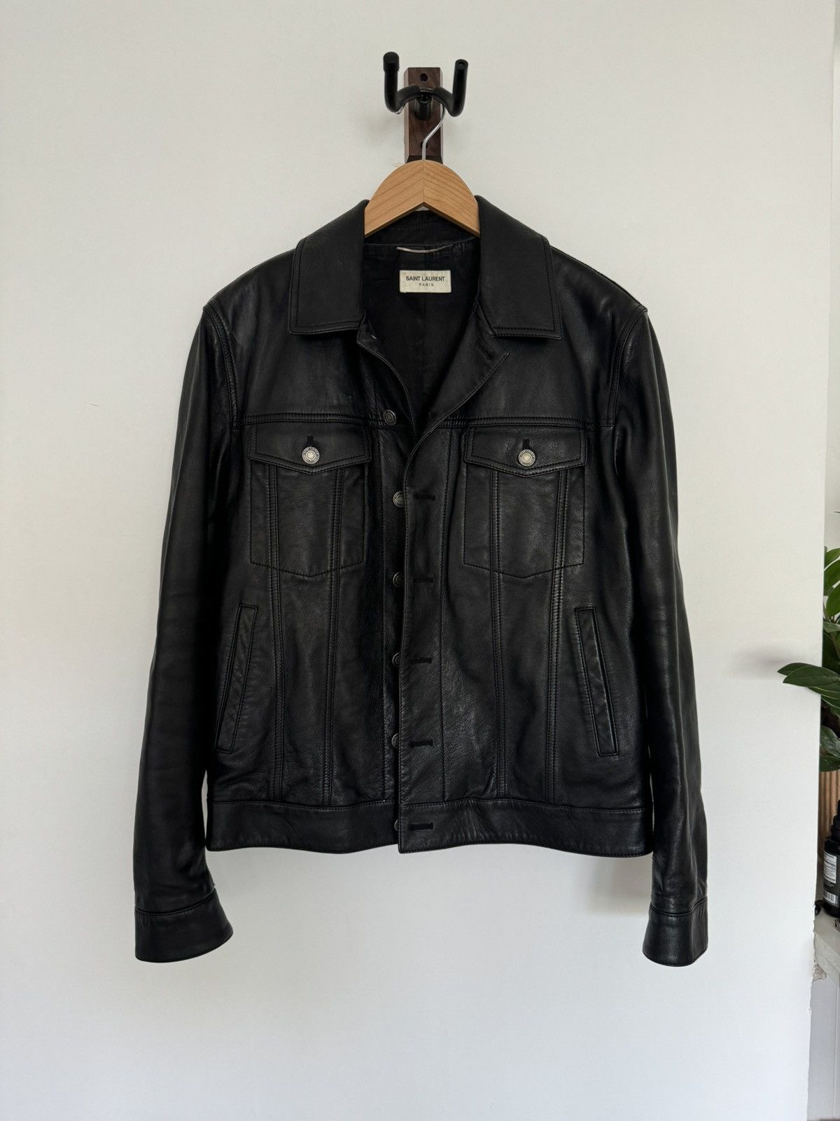 Saint Laurent Paris Lamb Leather trucker Size US L / EU 52-54 / 3 - 1 Thumbnail