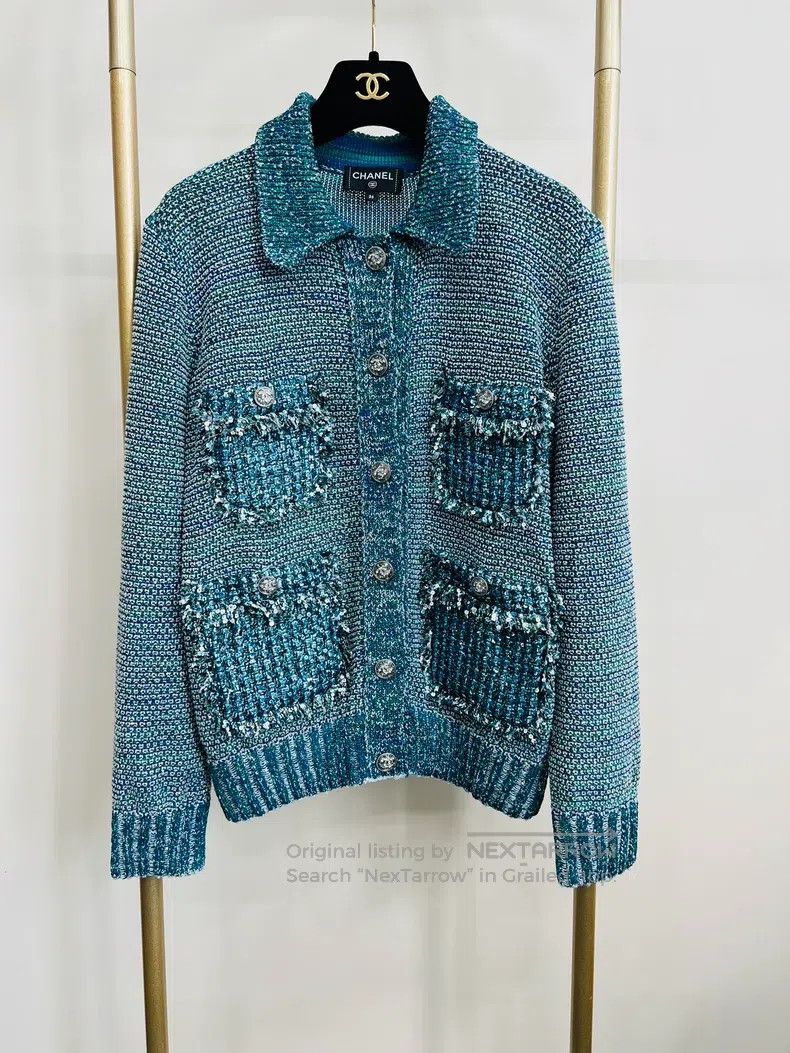 Chanel Chanel 23P knitted four-pocket sequin glitter jacket Size XS / US 0-2 / IT 36-38 - 1 Thumbnail