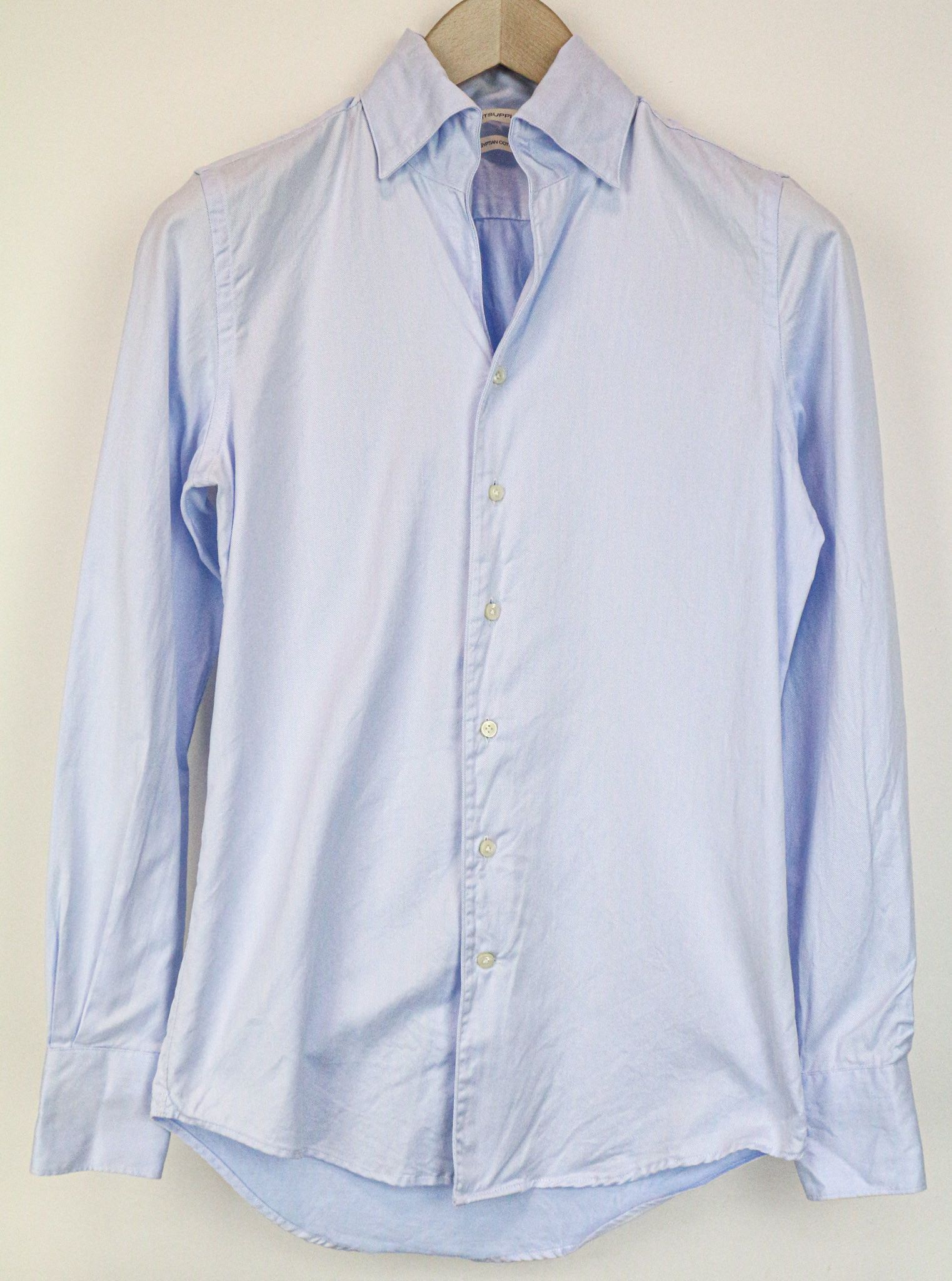Suitsupply 35/36 13 1/2/14 Extra Slim Blue Cotton Shirt 76366 Size 36R - 1 Thumbnail