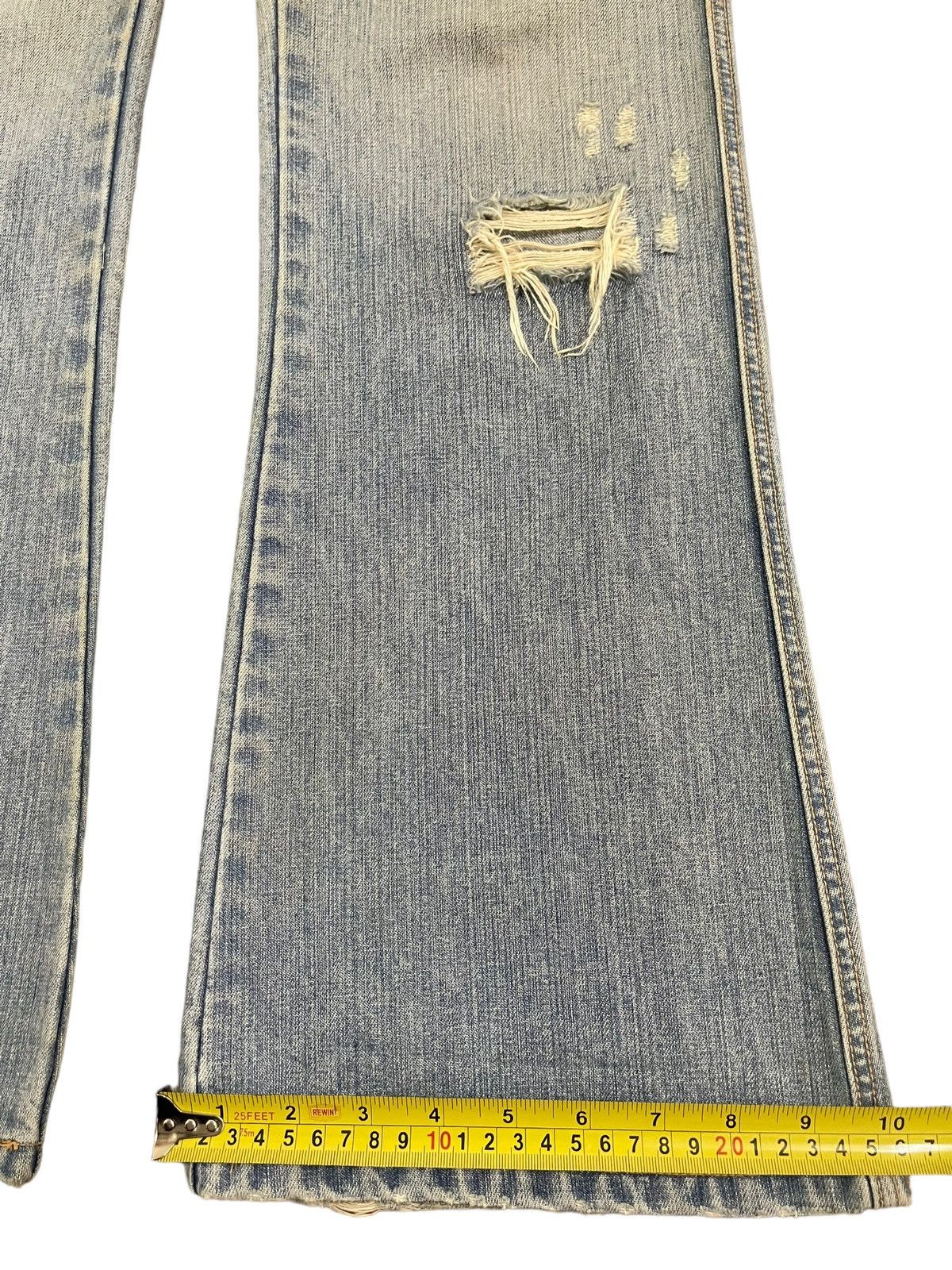 If Six Was Nine Vintage Japanese Brand Blue Wash Distress Flare Jeans Size US 33 - 14 Thumbnail