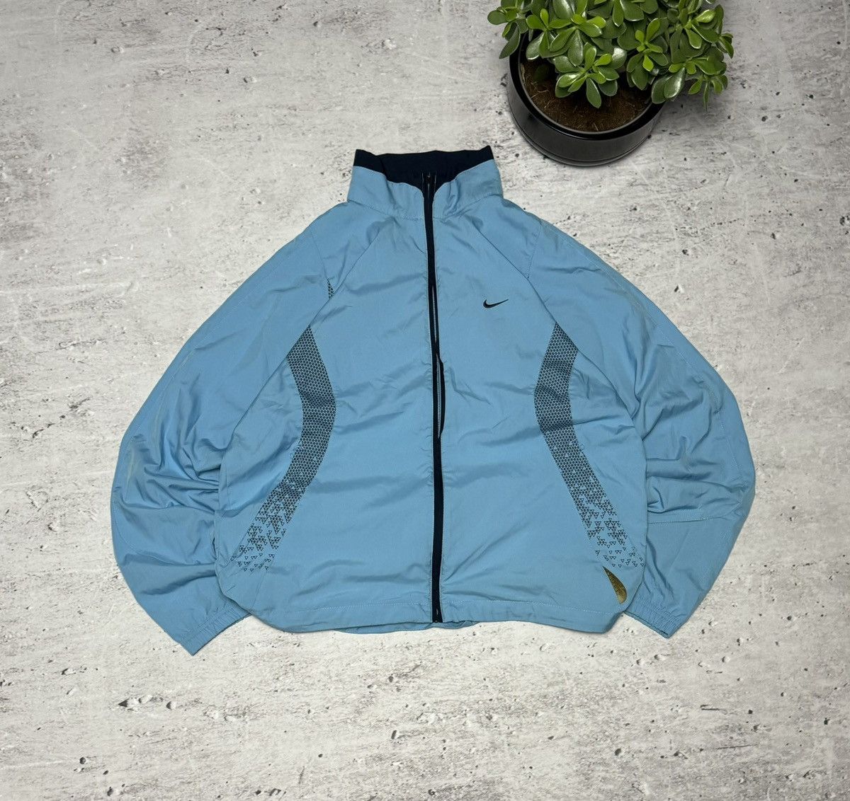 00s Nike Vintage Nylon Shox Light Jacket Big Logo Y2K Drill 
