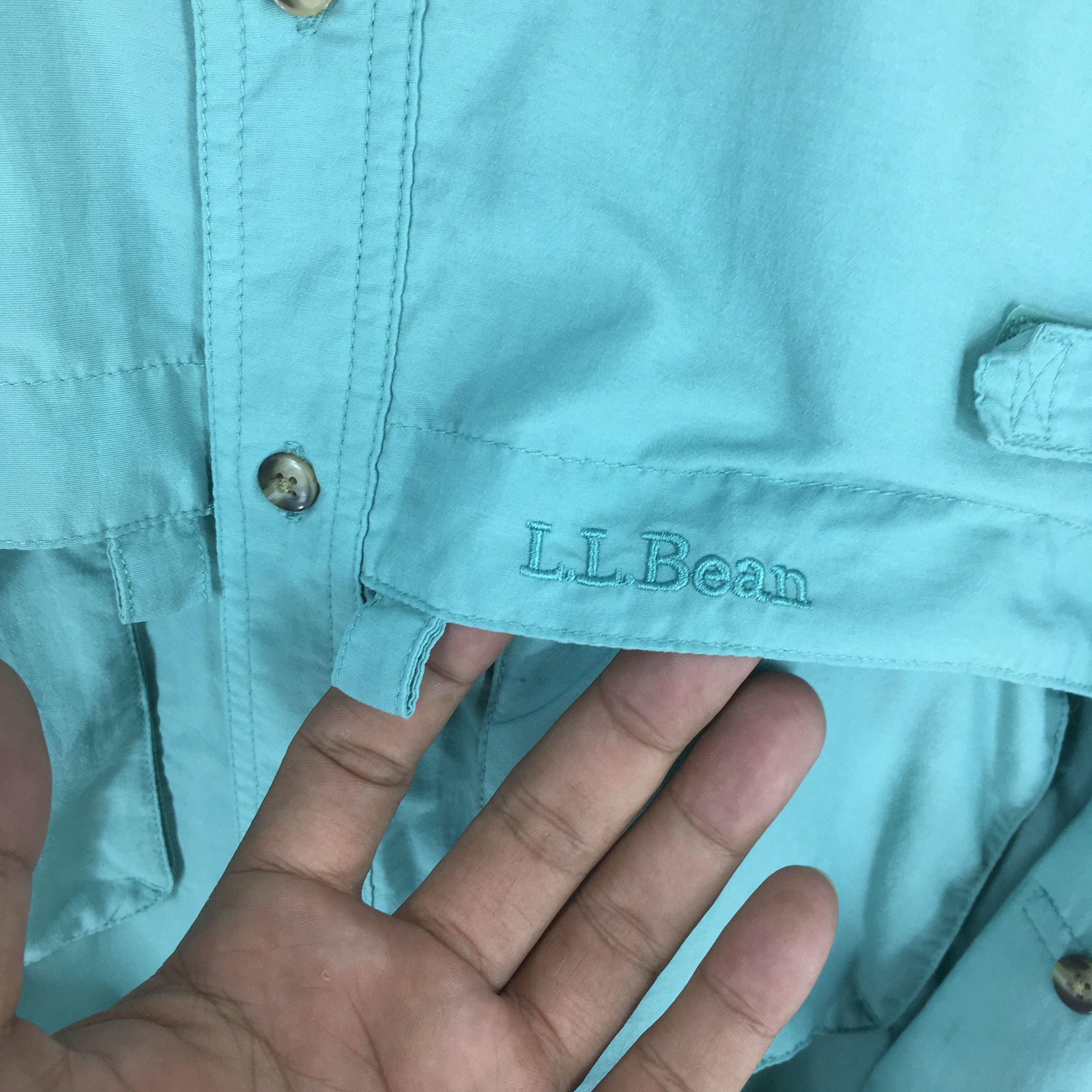 L.L. Bean Vintage L.L. Bean Turquoise Long-Sleeve Shirt Large Size US L / EU 52-54 / 3 - 5 Thumbnail