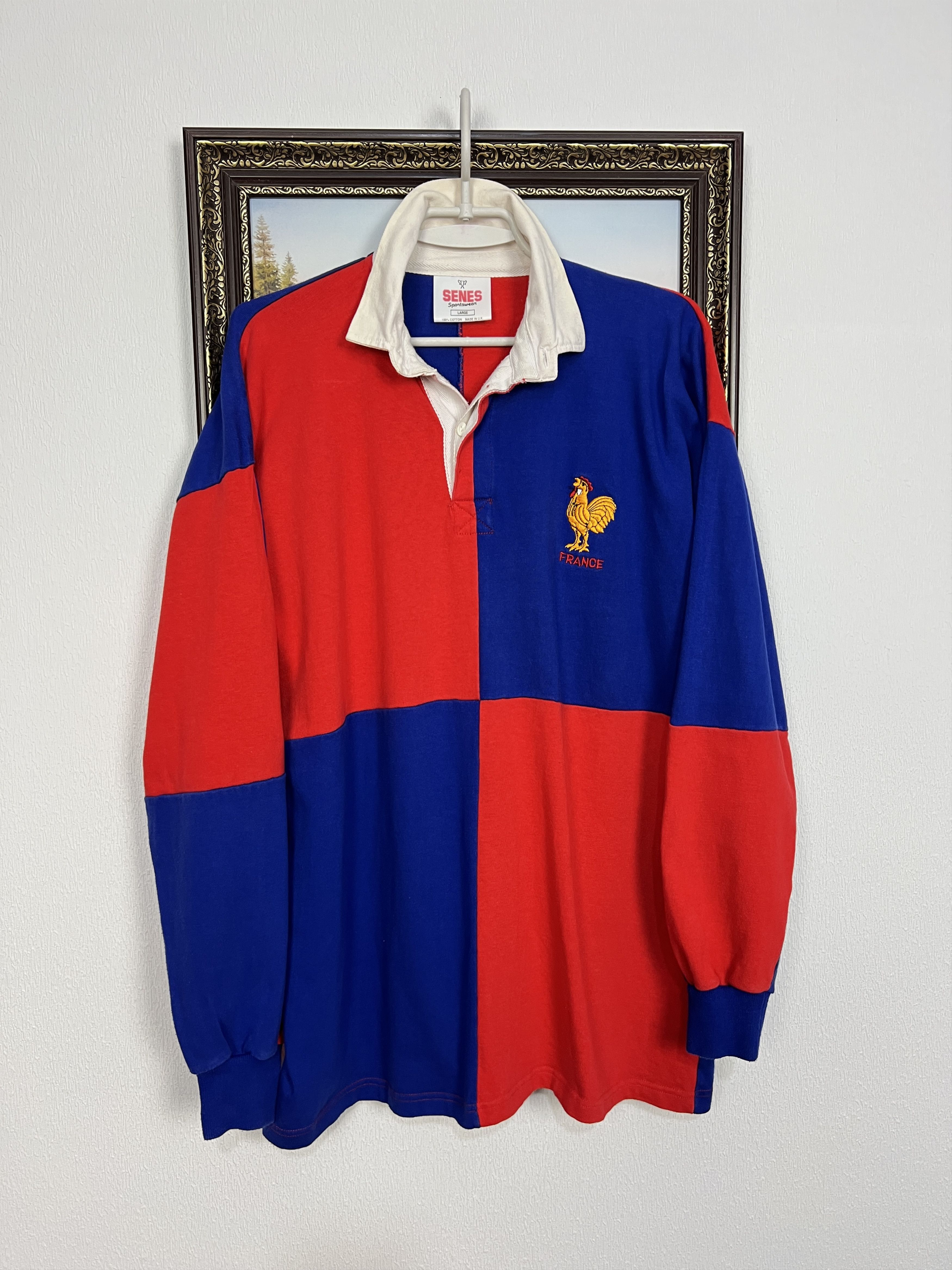 Vintage France Rugby Union Long Sleeve Jersey National Trikot Size US L / EU 52-54 / 3 - 1 Thumbnail
