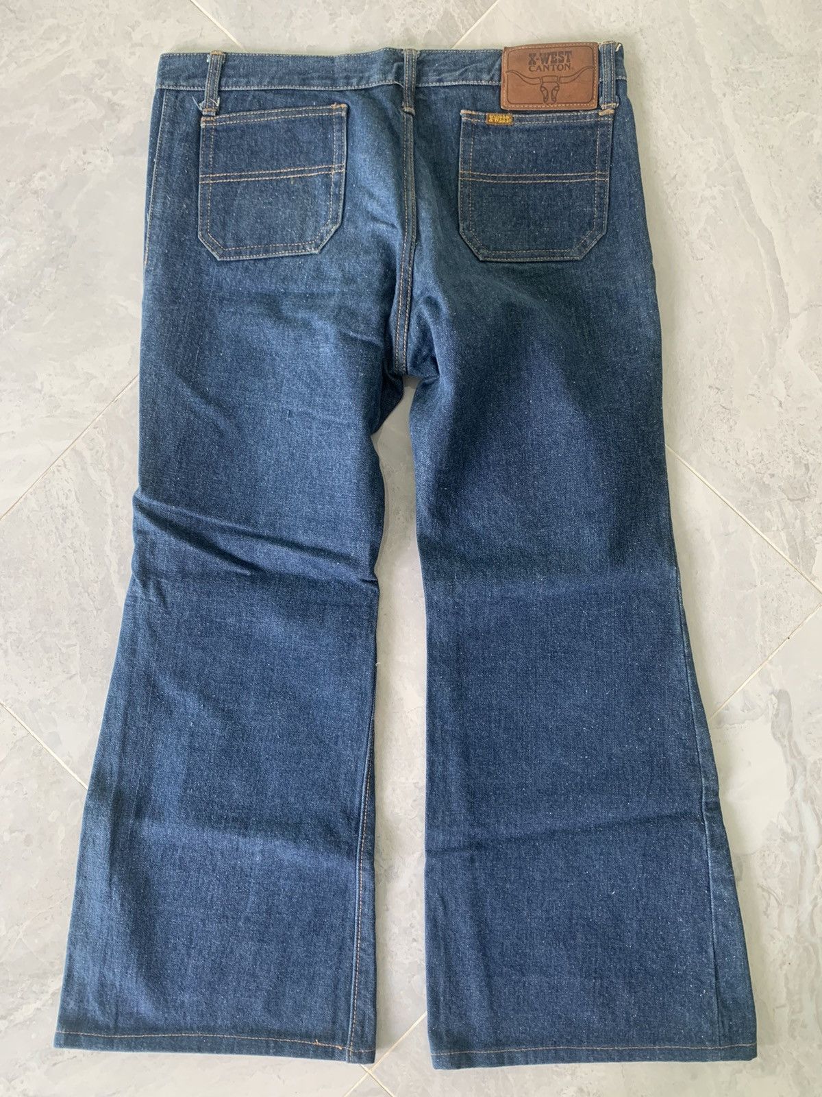 Japanese Brand × Sugar Cane × Vintage Vintage 70s Canton X West Flared denim Size US 34 / EU 50 - 8 Thumbnail