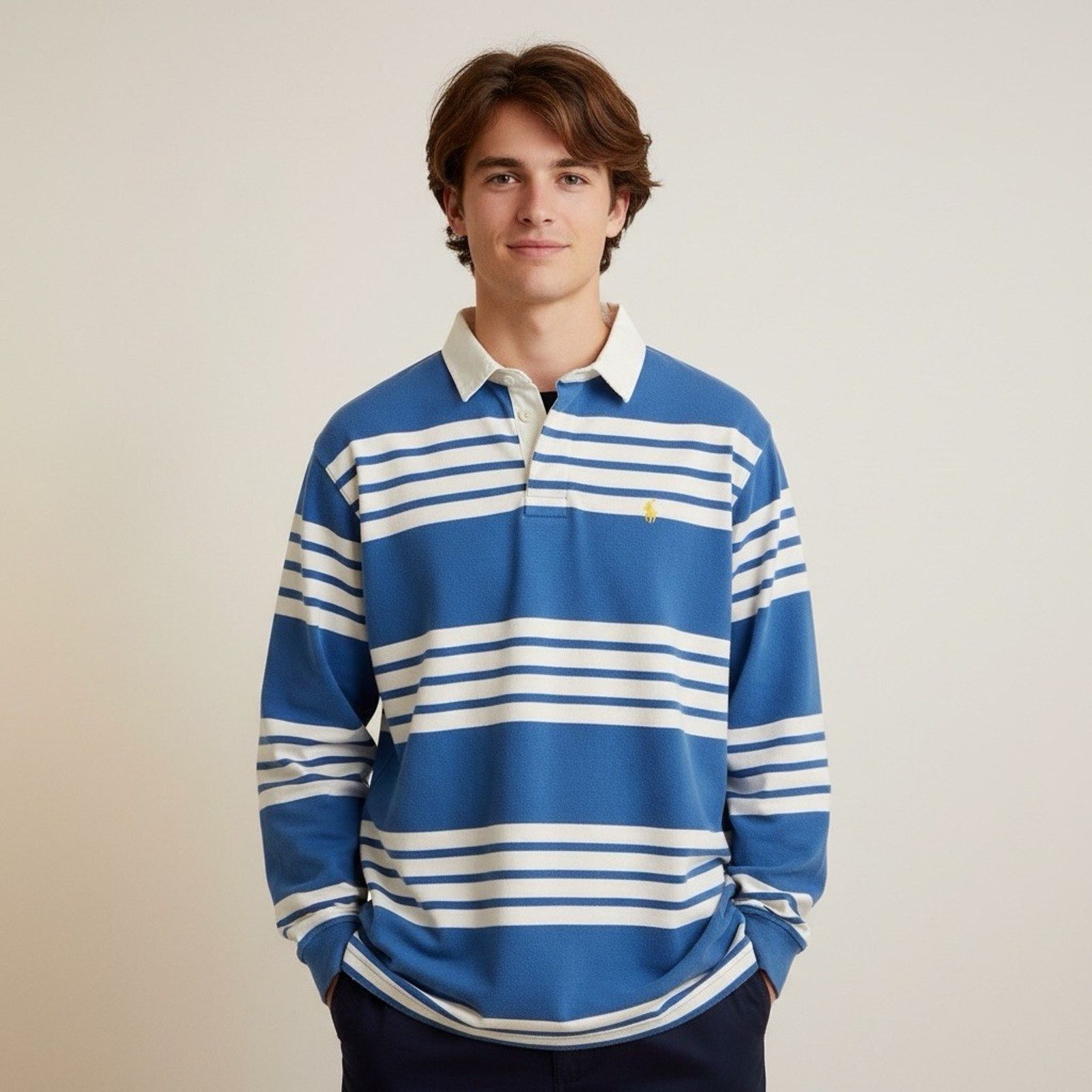 Polo Ralph Lauren VTG 90s Polo Ralph Lauren Rugby Shirt XL Striped pony lUSA Size US XL / EU 56 / 4 - 4 Thumbnail