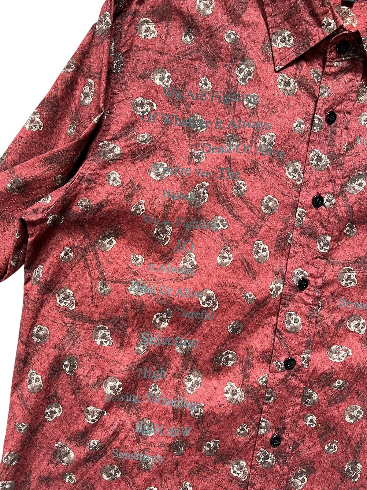 In The Attic × Japanese Brand × Seditionaries In The Attic Poem Skull All-over Print Button Up Shirt Size US L / EU 52-54 / 3 - 6 Thumbnail