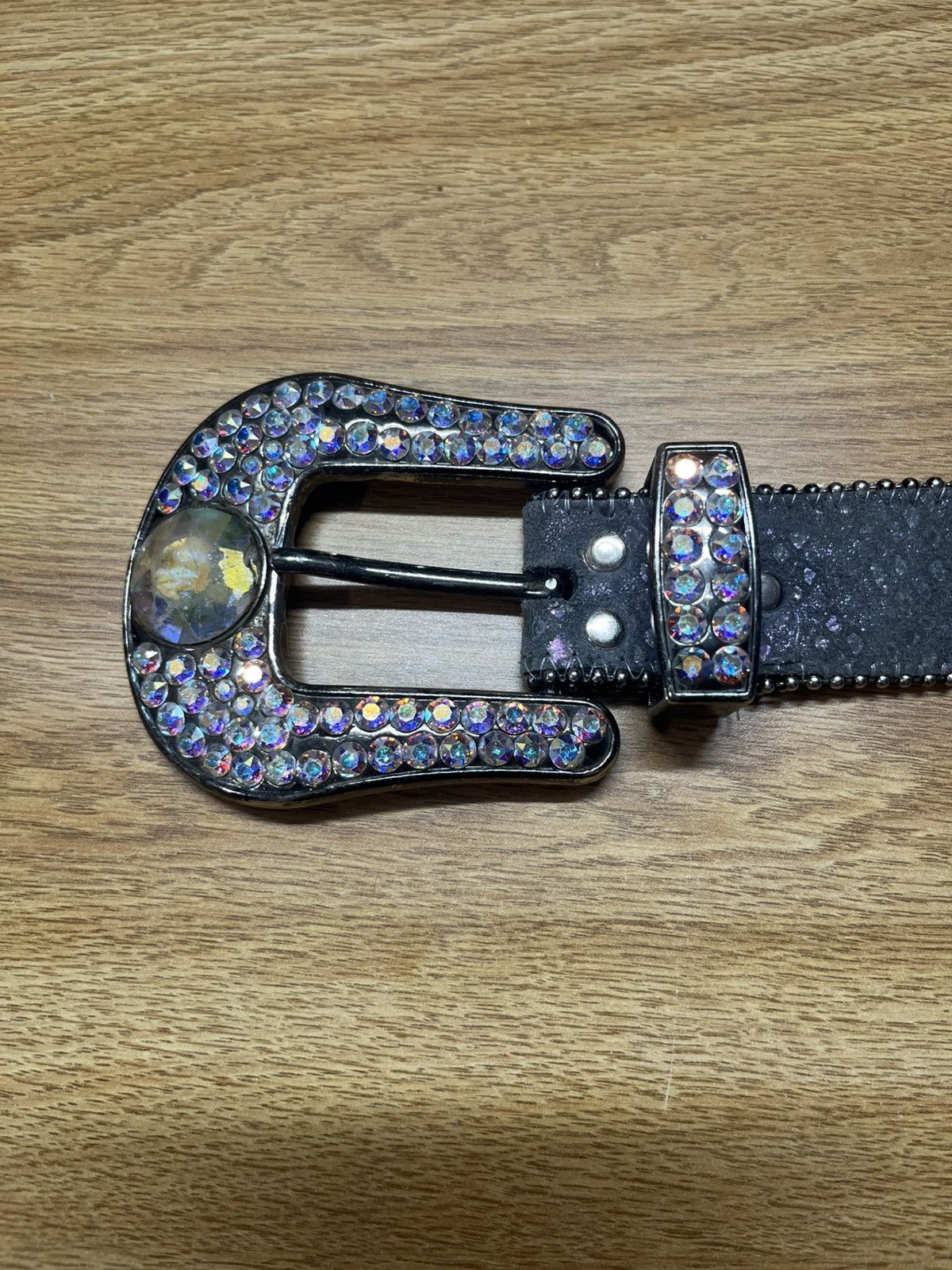 B.B. Simon BB Simon Block Iridescent Crystal Belt Size ONE SIZE - 4 Thumbnail