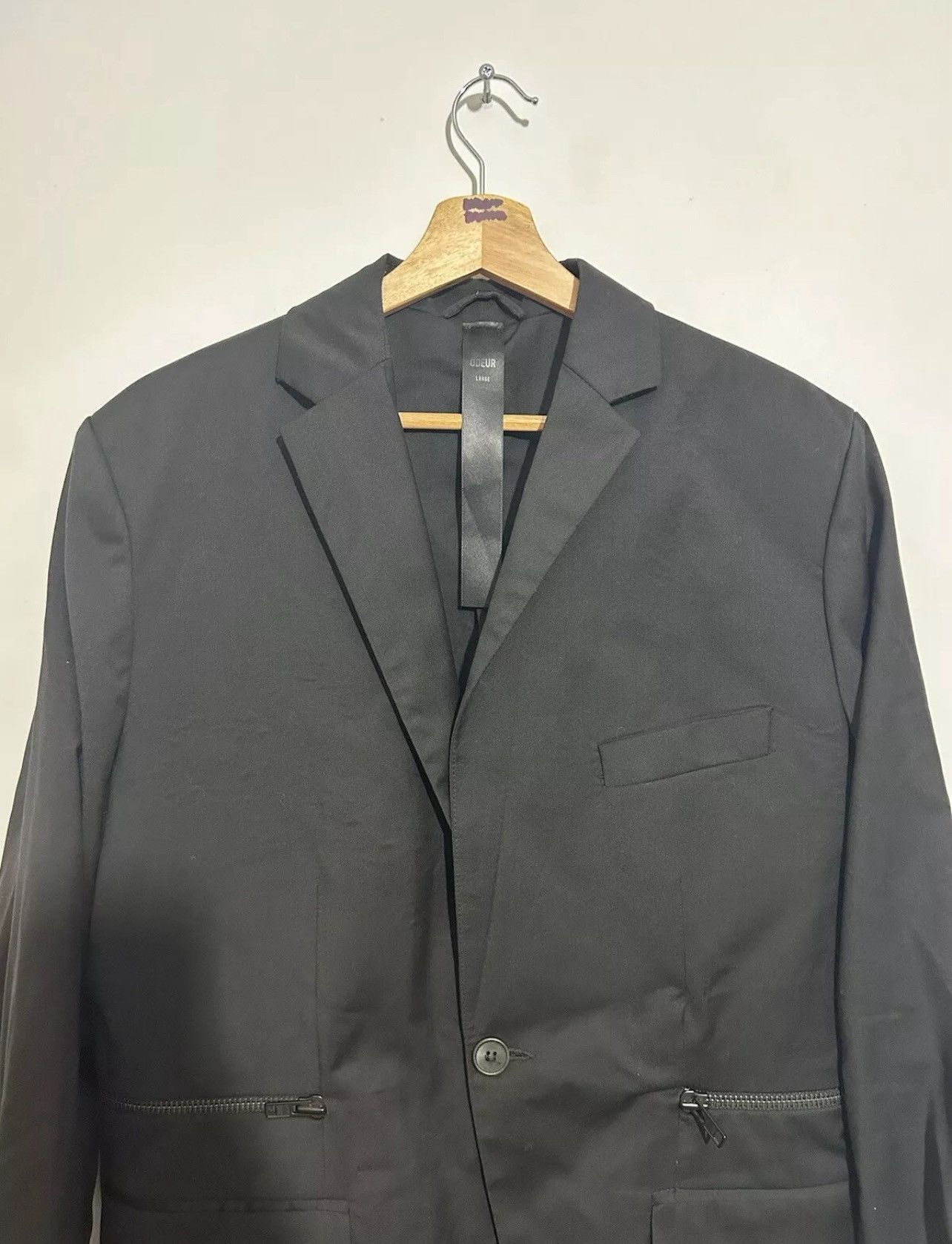 Concepts d'Odeur Mens Odeur Designer Black Blazer, Cool Wool, Size Large. Size 42R - 5 Thumbnail