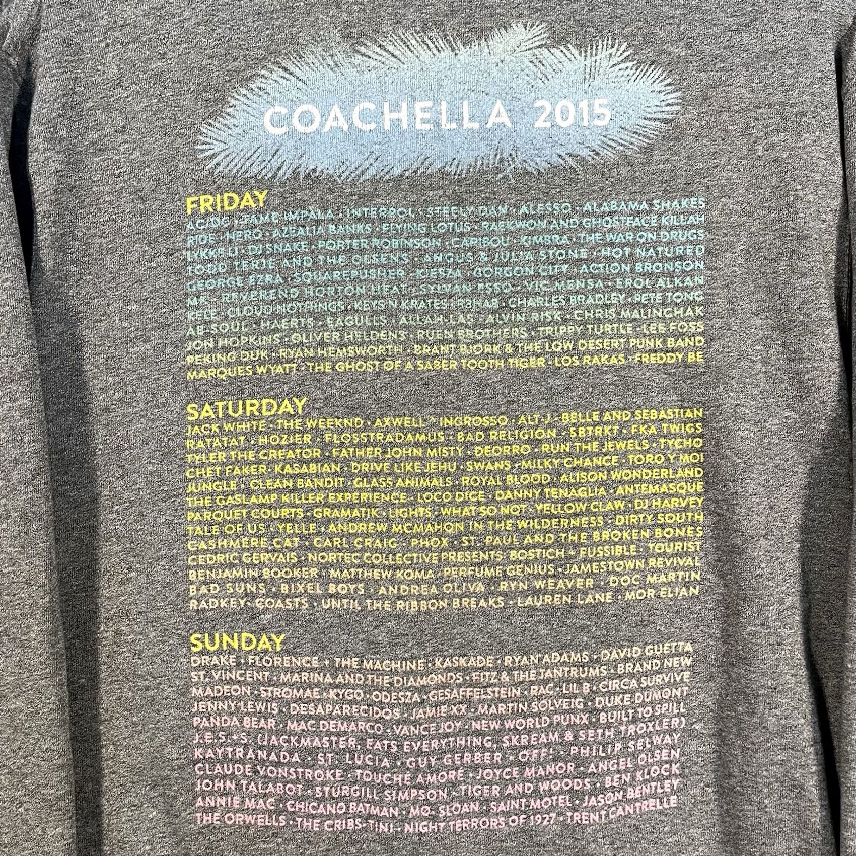 Vintage Coachella Festival 2015 Hoodie Sweatshirt Full Zip Large Gray Women Size L / US 10 / IT 46 - 4 Thumbnail