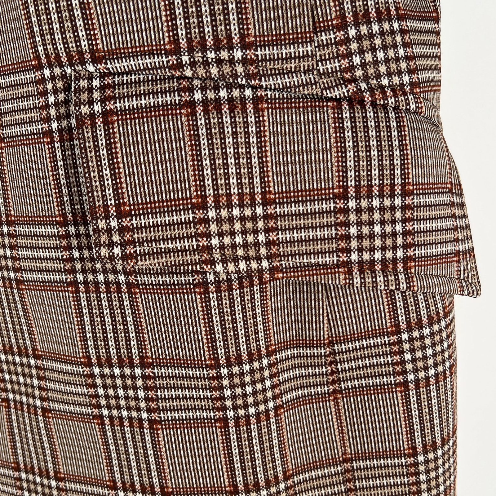 Vintage 70s brown plaid sports coat blazer by Curlee 1970s vintage Size 40R - 4 Thumbnail