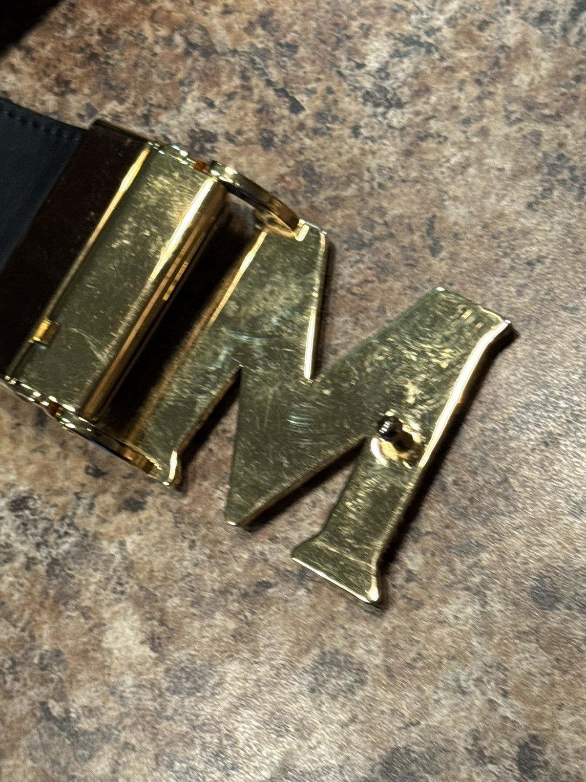 MCM MCM Visetos Monogram Belt w/ Gold M Buckle Size 38 - 10 Thumbnail