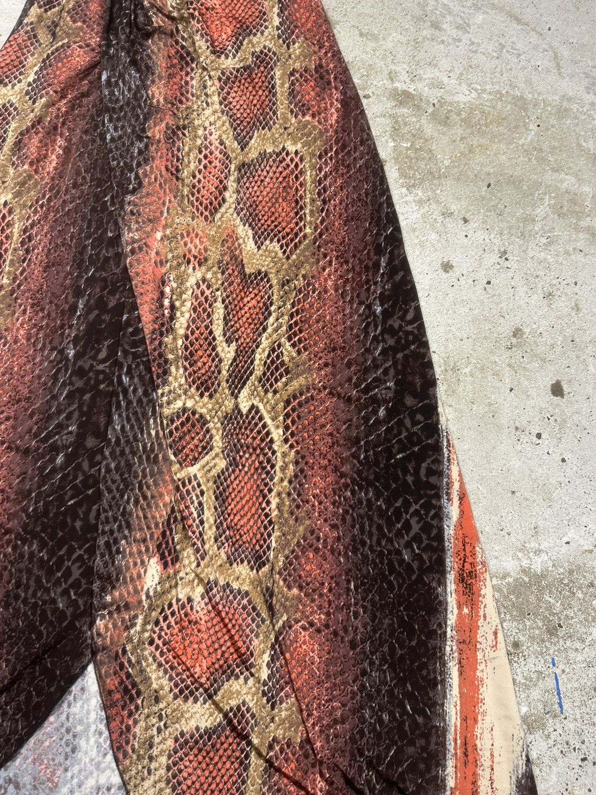 Roberto Cavalli 2000s Roberto Cavalli I Love You Red Snake Print Maxi Dress Size M / US 6-8 / IT 42-44 - 6 Thumbnail