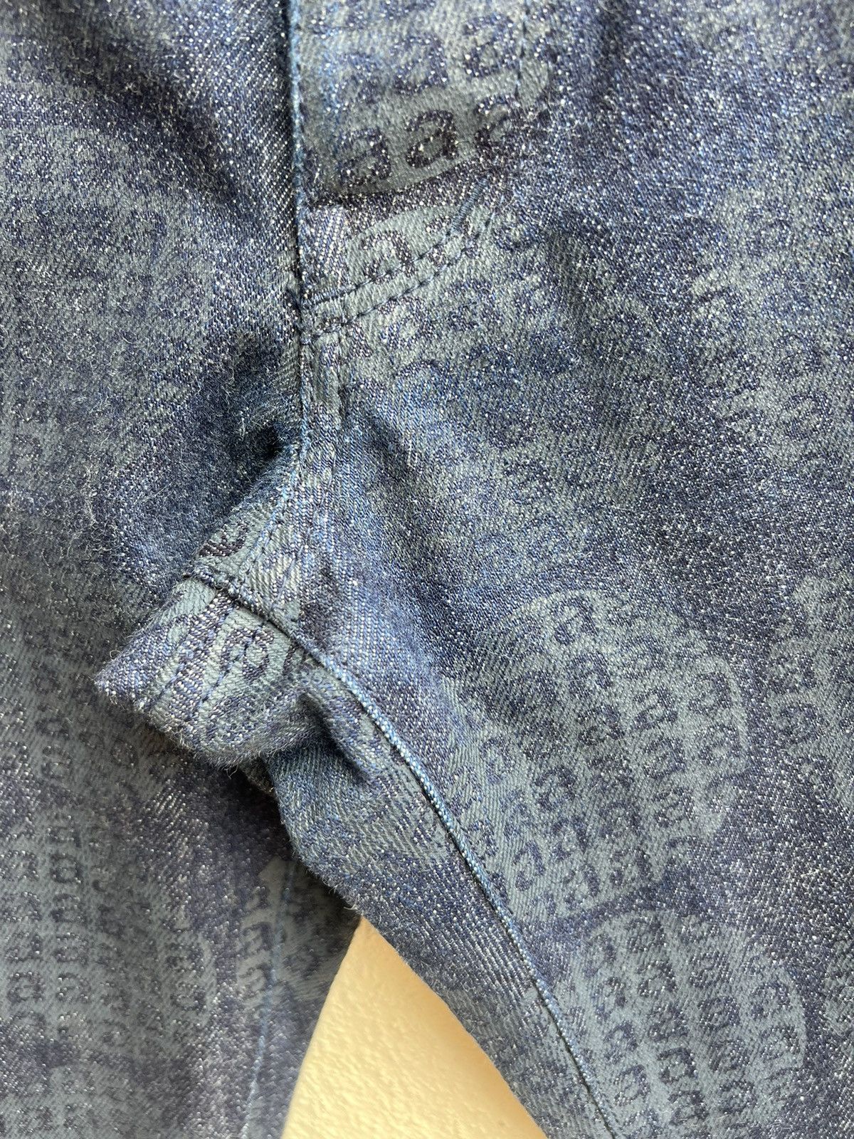 Vintage St. Anton Japan All Print Coated Waxed Denim Bootcut Jeans Size US 30 / EU 46 - 10 Thumbnail