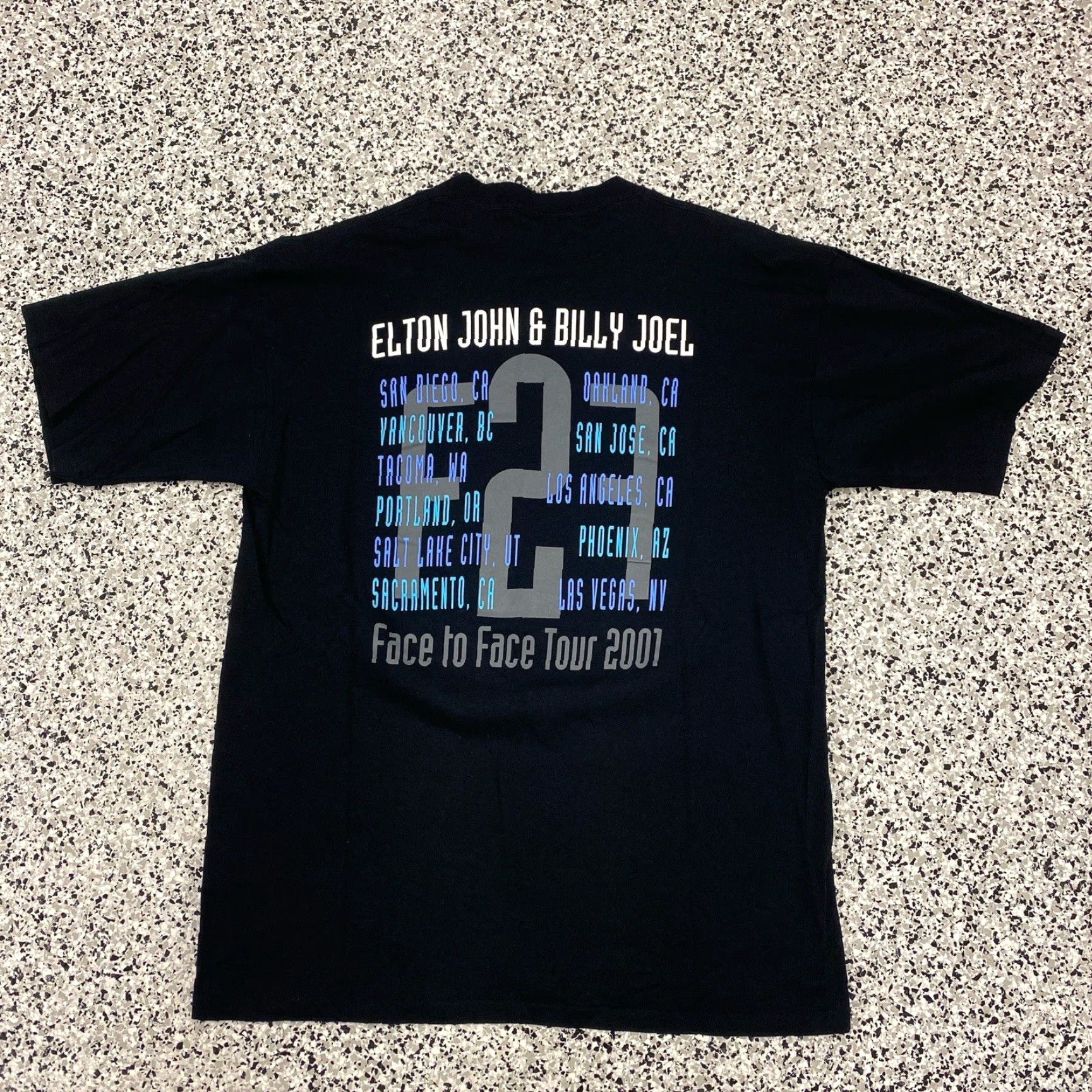 Hanes VINTAGE Elton John Billy Joel Face to Face Tour T-Shirt XL Men Black Hanes Cotton Logo 2001 2000s Music Band Size US XL / EU 56 / 4 - 4 Thumbnail