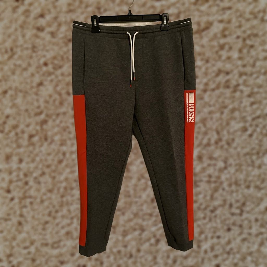 Hugo Boss HUGO BOSS Hadiko 1 Gray Orange Athletic Sweat Pants Gym Joggers Men's 2XL XXL Size US 39 - 1 Thumbnail
