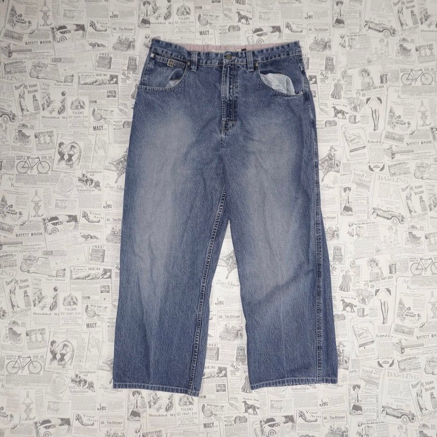 Vintage Vintage Y2K Raw edge denim carpenter 2000s baggy fade pants Size US 34 / EU 50 - 2 Thumbnail