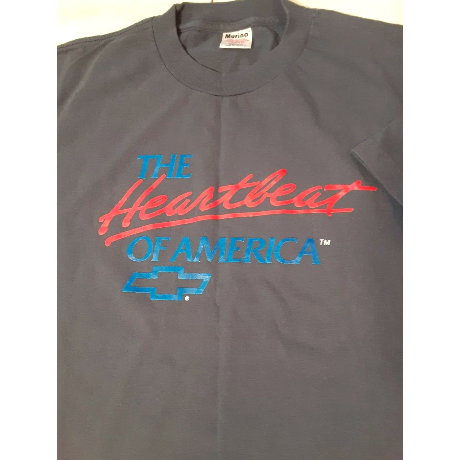 Vintage VINTAGE Heartbeat of America Chevrolet T-Shirt M Murina Blue Cars Men Medium Short Sleeve Size US M / EU 48-50 / 2 - 4 Thumbnail