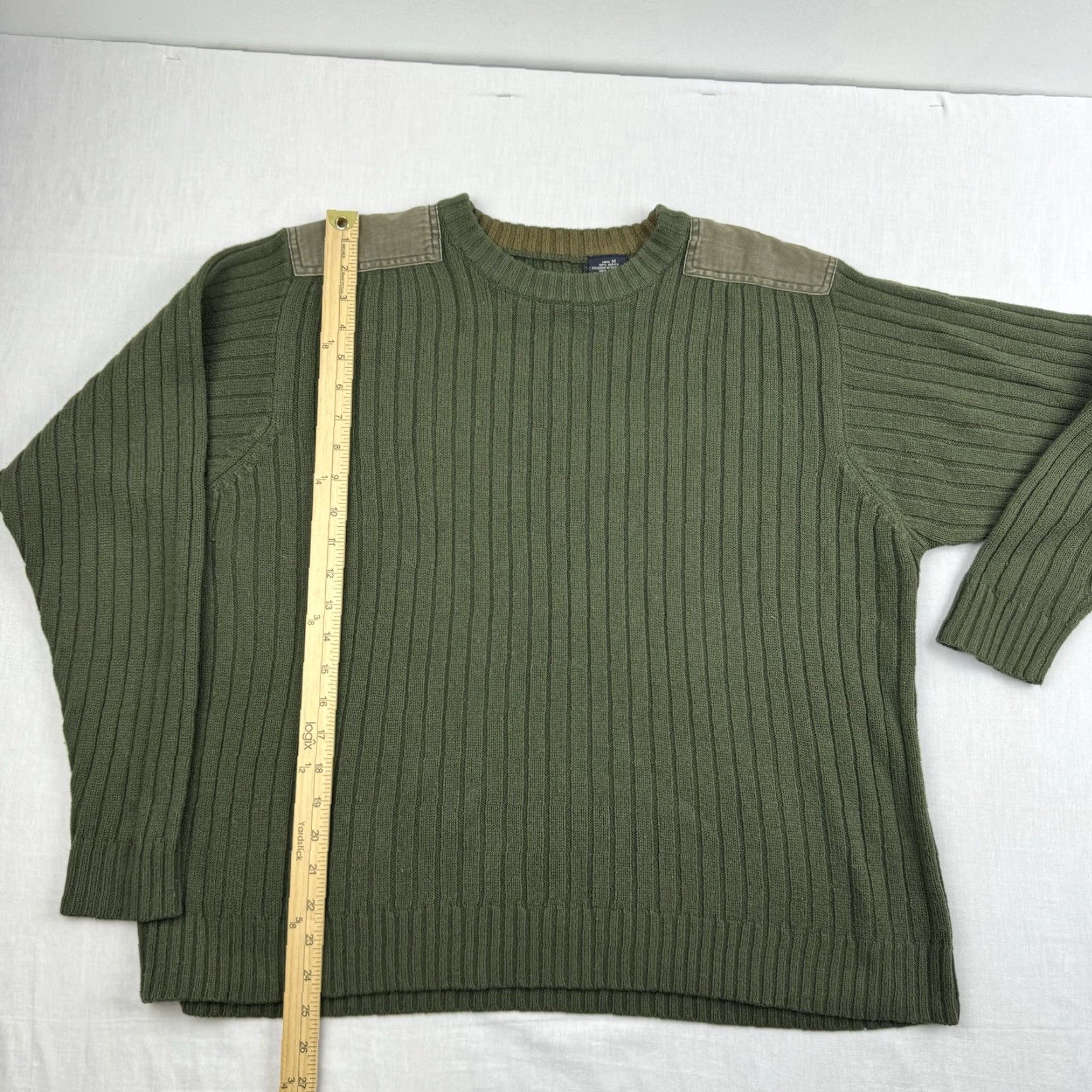 Faded Glory VINTAGE Faded Glory Sweater Men Adult Medium Green Military Style Pullover Crew Neck Casual USA Y2K Size US M / EU 48-50 / 2 - 5 Thumbnail