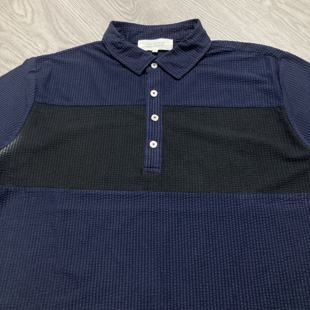 Issey Miyake 2000s Creation Cube Waffle Halfbutton Shirt Designer 2 Tone Size US M / EU 48-50 / 2 - 4 Thumbnail