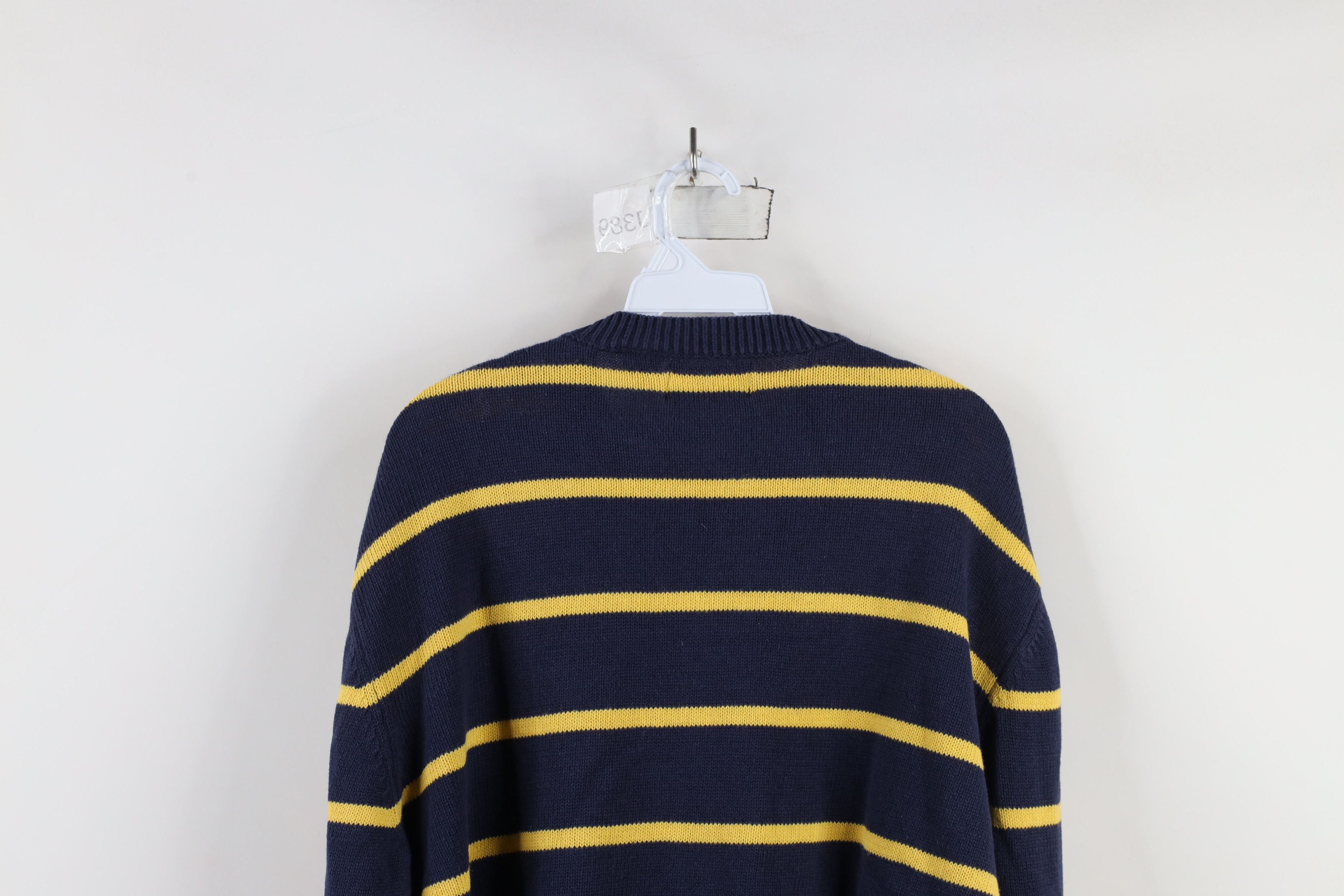 Vintage Vintage 90s University of Michigan Striped Crewneck Sweater Size US L / EU 52-54 / 3 - 9 Thumbnail