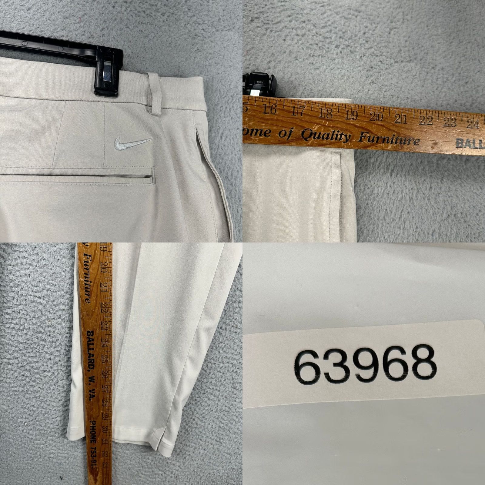 Nike Nike Dri-Fit Golf Pants Mens 38X32 Beige Flat Front Chino Pocket Straight Leg Regular Fit Pants Size US 38 / EU 54 - 8 Thumbnail