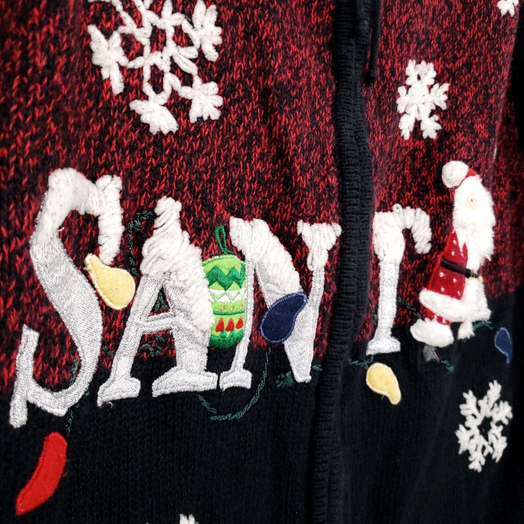 Vintage VINTAGE Reference Point Sweater Women L Large Black Santa Ugly Christmas 90s Size L / US 10 / IT 46 - 5 Thumbnail
