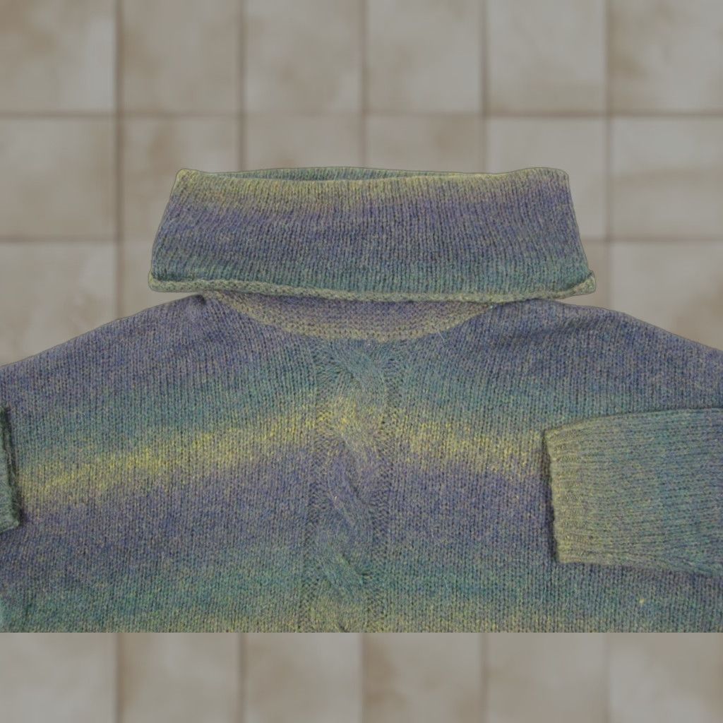 Vintage Sisters Sweater Womens 4X Plus Purple Green Turtleneck Alpaca Wool Stripe Pullover Knit Size XXL / US 16-18 / IT 52-54 - 1 Thumbnail
