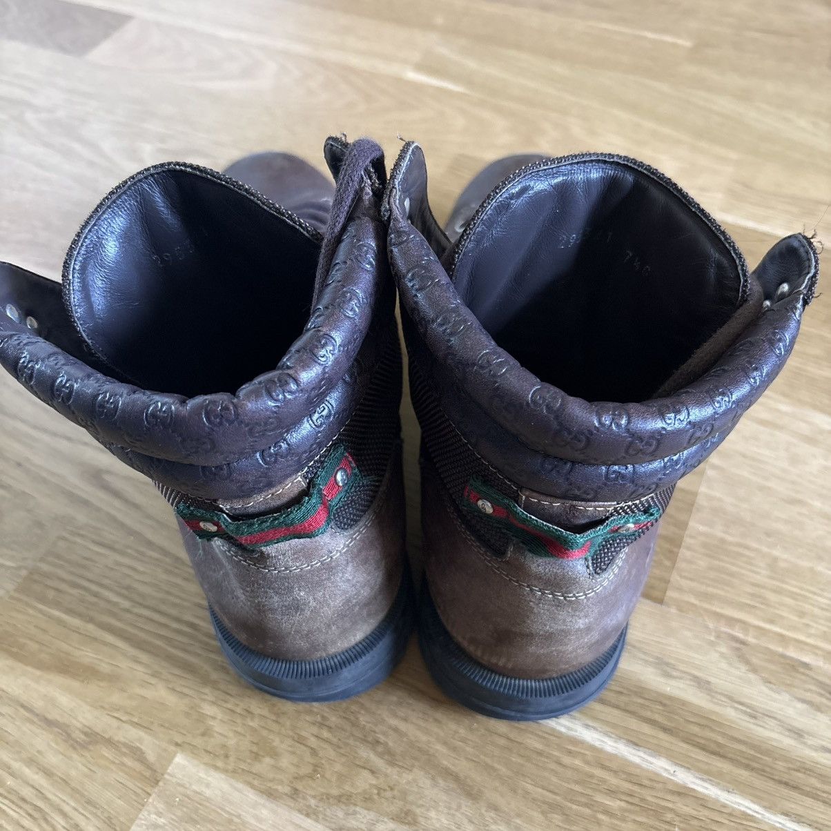 Gucci Vintage Brown Gucci Monogram Hiking Boots Size UK7.5 Size US 9 / EU 42 - 2 Thumbnail