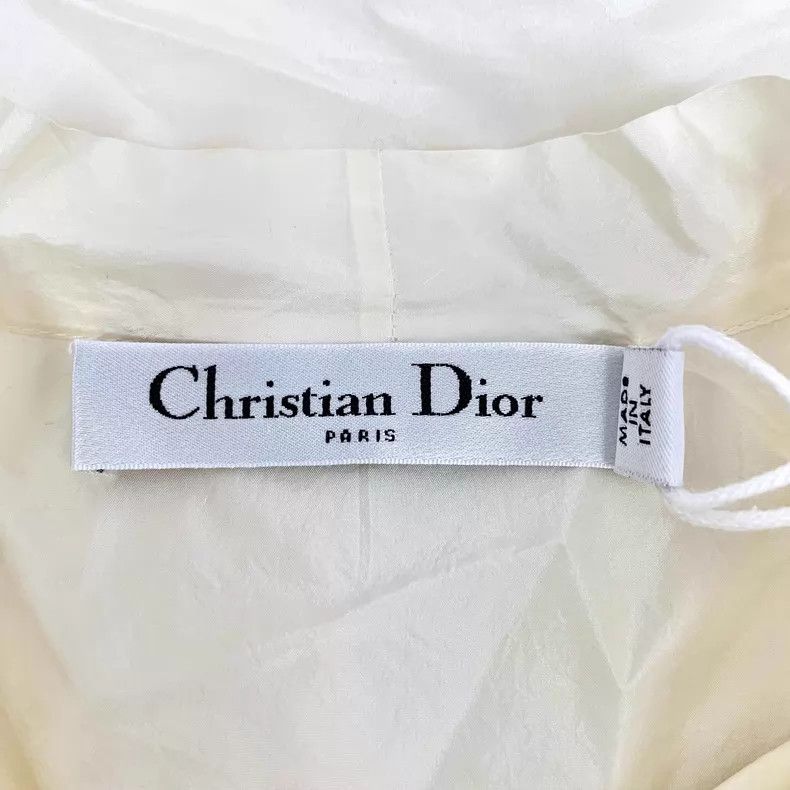 Dior Dior Beige bee embroidery mulberry silk tie bow sleeveless Size XXS / US 00 / IT 34 - 6 Thumbnail