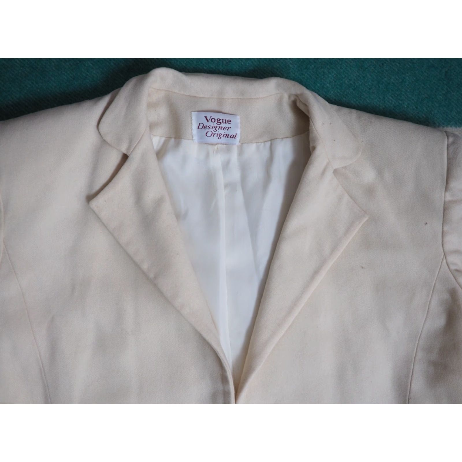 Vogue VTG 70s Vogue Designer Original Cream Ivory Wool Ivy Prep Blazer Jacket Womens M Size M / US 6-8 / IT 42-44 - 3 Thumbnail
