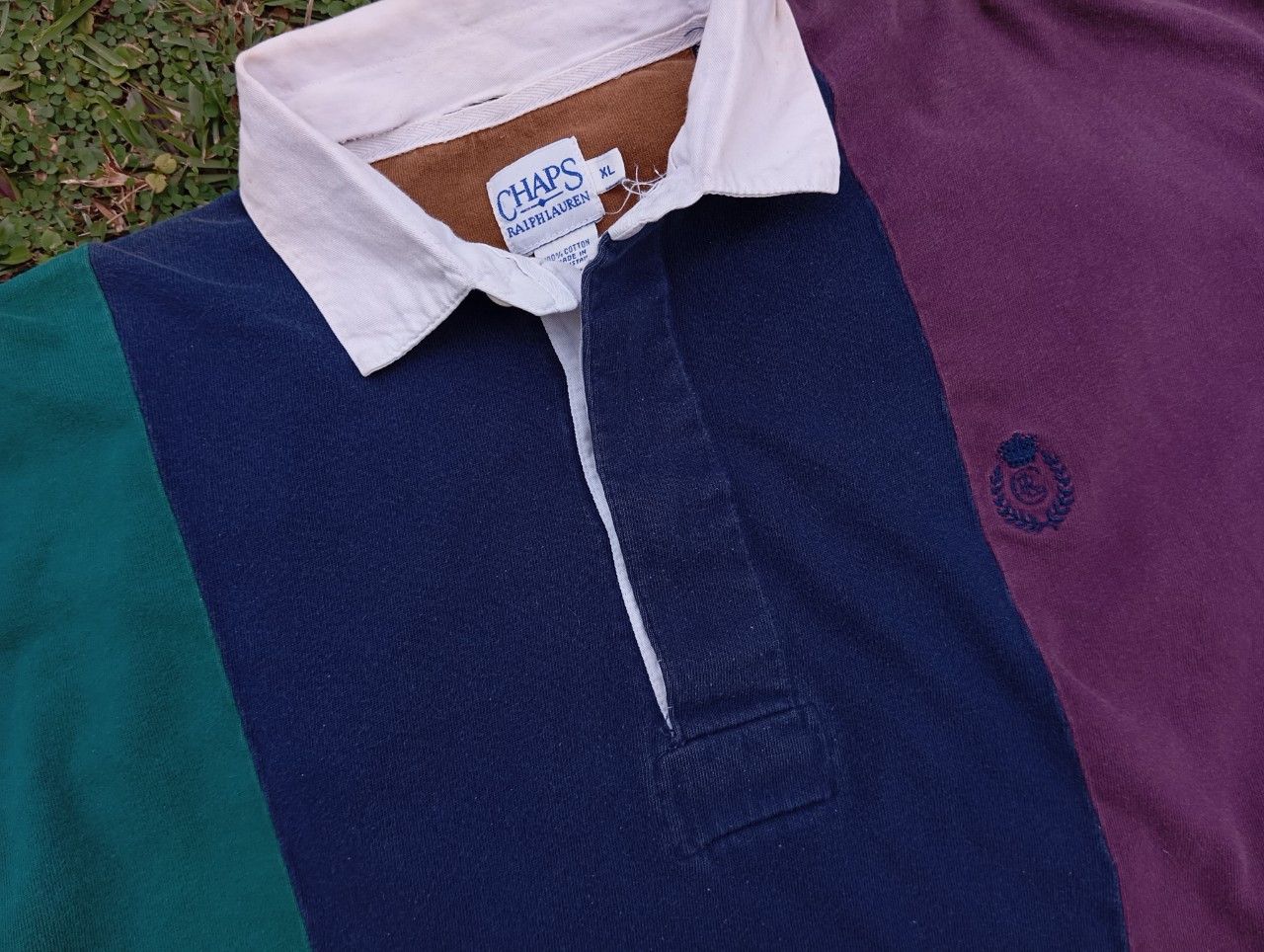 Ralph Lauren Vtg Chaps Ralph Lauren 🐎 Colorblock Rugby Polo L/S Shirt 🏉 Size US XL / EU 56 / 4 - 3 Thumbnail