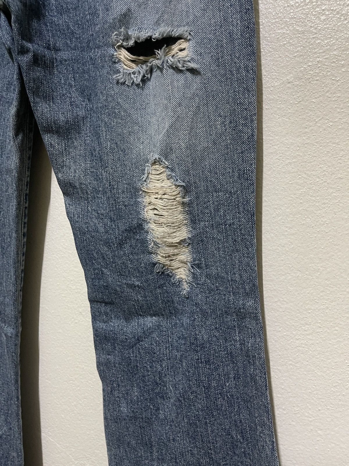 Japanese Brand GOA Distressed Flared Jeans Size 27" / US 4 / IT 40 - 14 Thumbnail