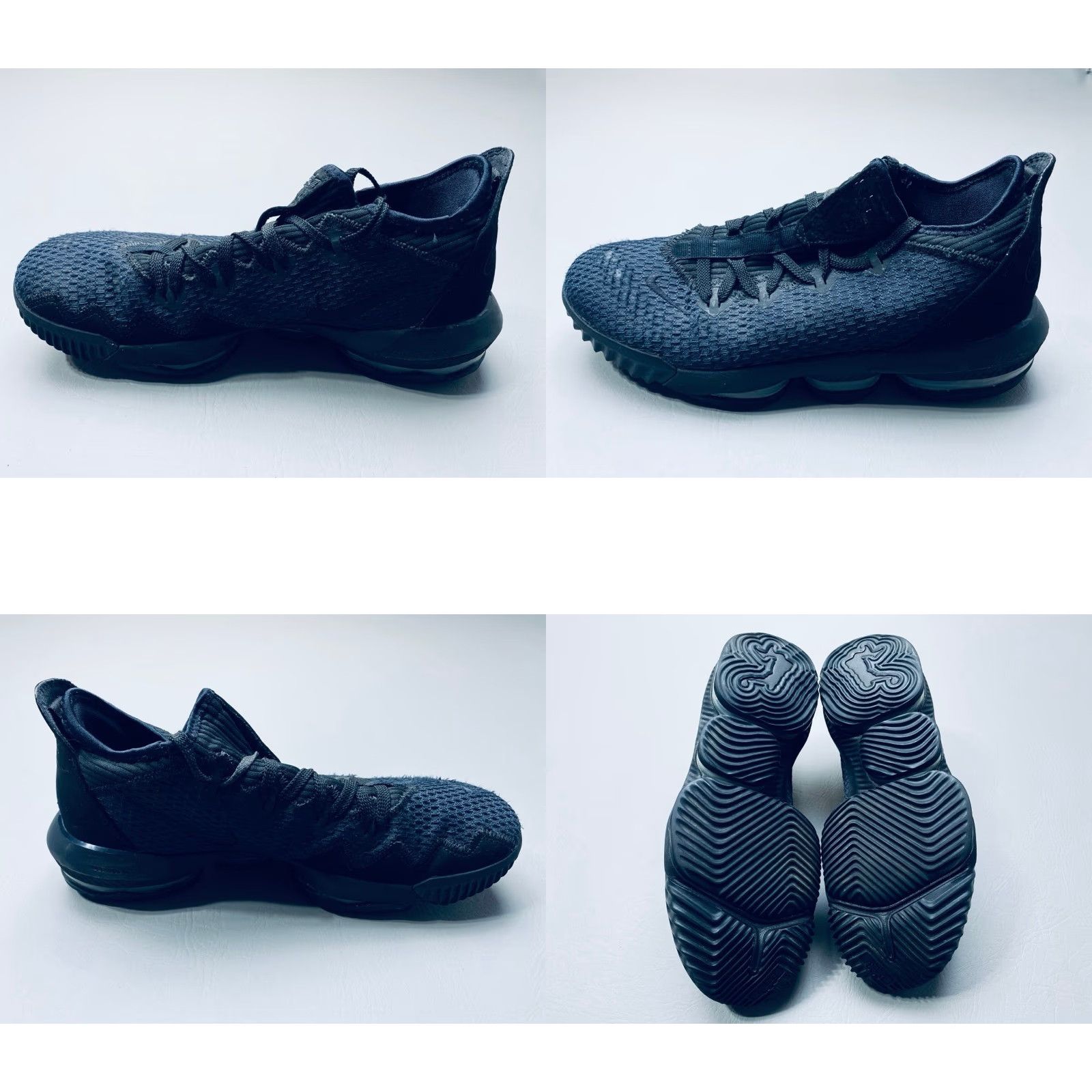 Nike VINTAGE Nike Mens LeBron 16 Low Triple Black Lace Up Size 11 CI2668-002 *FLAWS Size ONE SIZE - 8 Thumbnail
