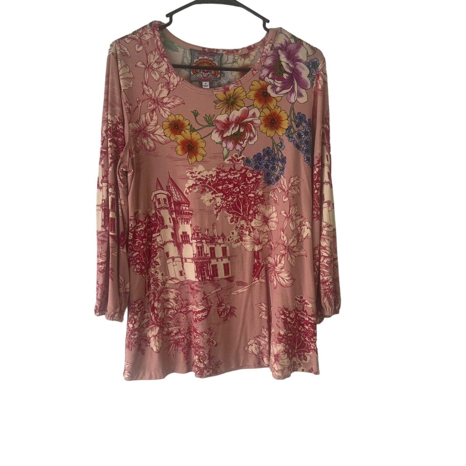 image of Johnny Was Jonny Was Women Medium Bamboo House On The Hill Pink Top