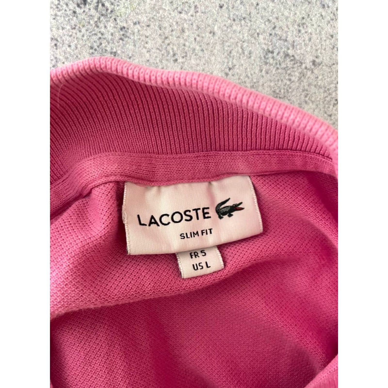 Lacoste Lacoste Polo Shirt Mens Slim Fit Pink Short Sleeve Button Up Golf Casual Shirt Slim Fit Lacoste Mens Polo Shirt Pink Short Sleeve Button Up Size US L / EU 52-54 / 3 - 3 Thumbnail