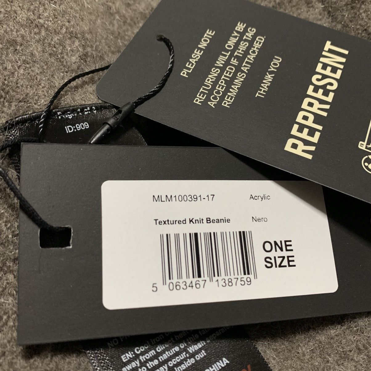Represent Clo. Represent Beanie Textured Knit Nero Beanie Hat Size ONE SIZE - 4 Thumbnail