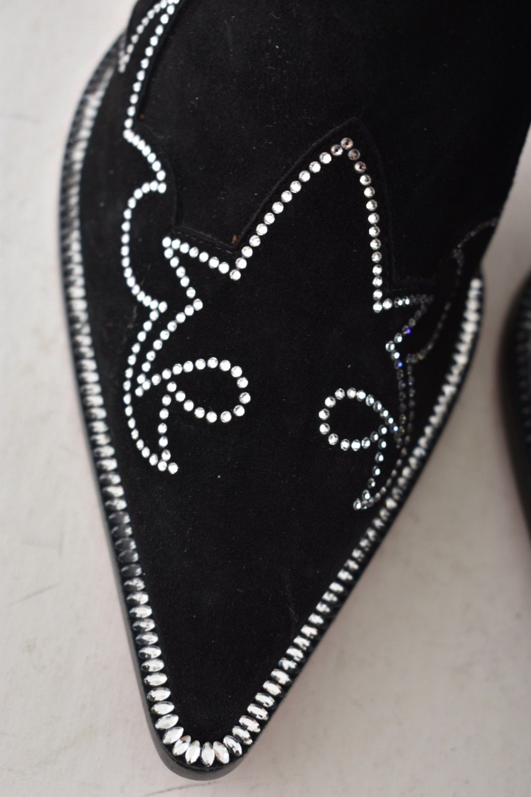 Christian Louboutin Santigag Strass 85 Black Suede Western Ankle Heel Boot 39 Size US 9 / IT 39 - 14 Thumbnail
